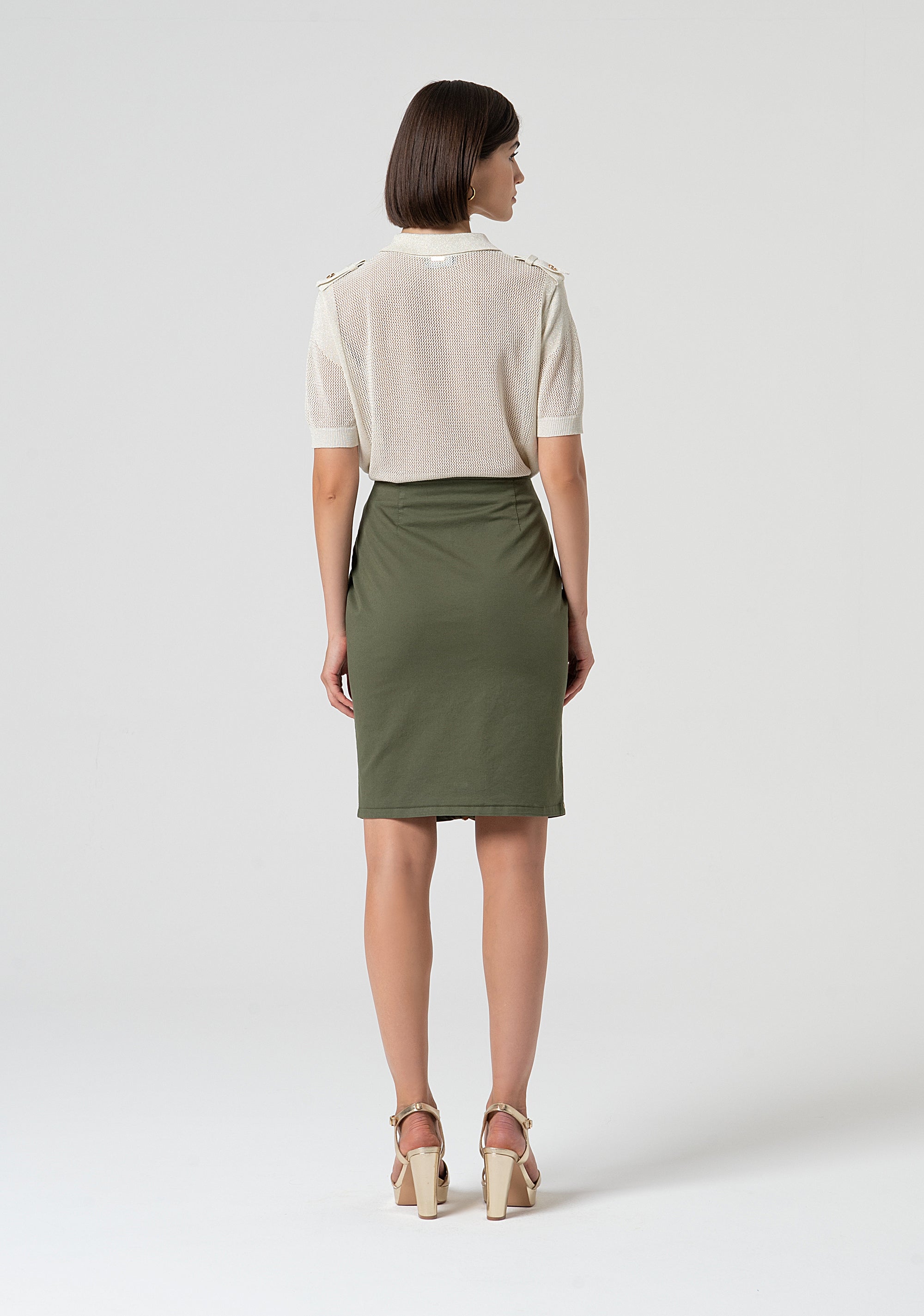 Mini skirt cargo fit with central zip Fracomina FS25SG1003W52301-206-4
