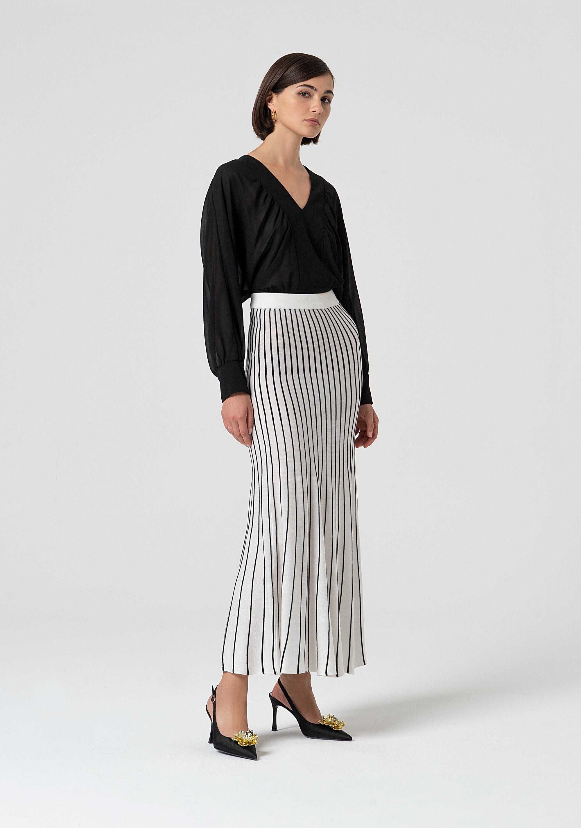 Knitted long skirt flared Fracomina FS25SG4001K501N8-324-2