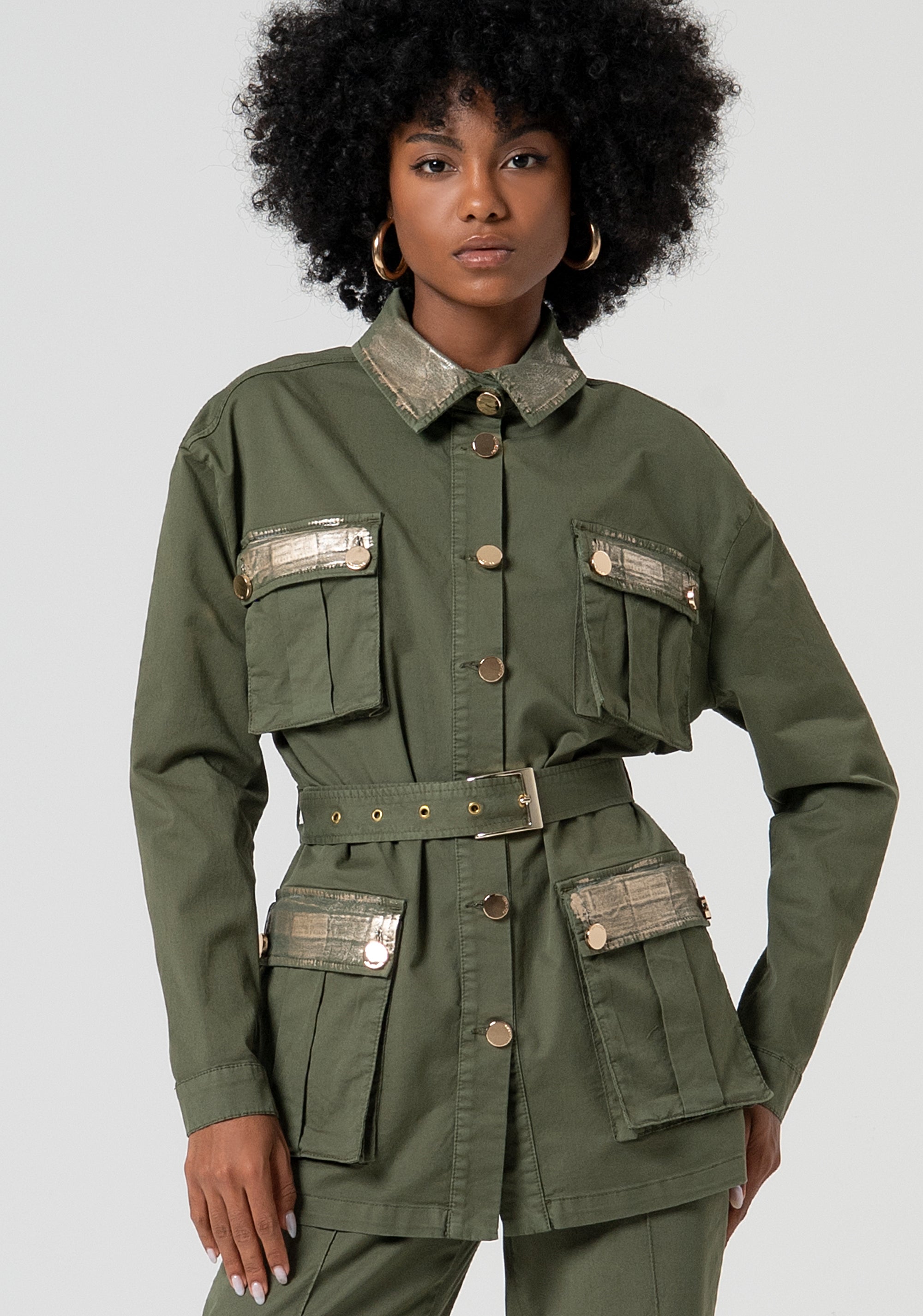 Saharan style jacket regular fit Fracomina FS25SJ3009W52301-206-1