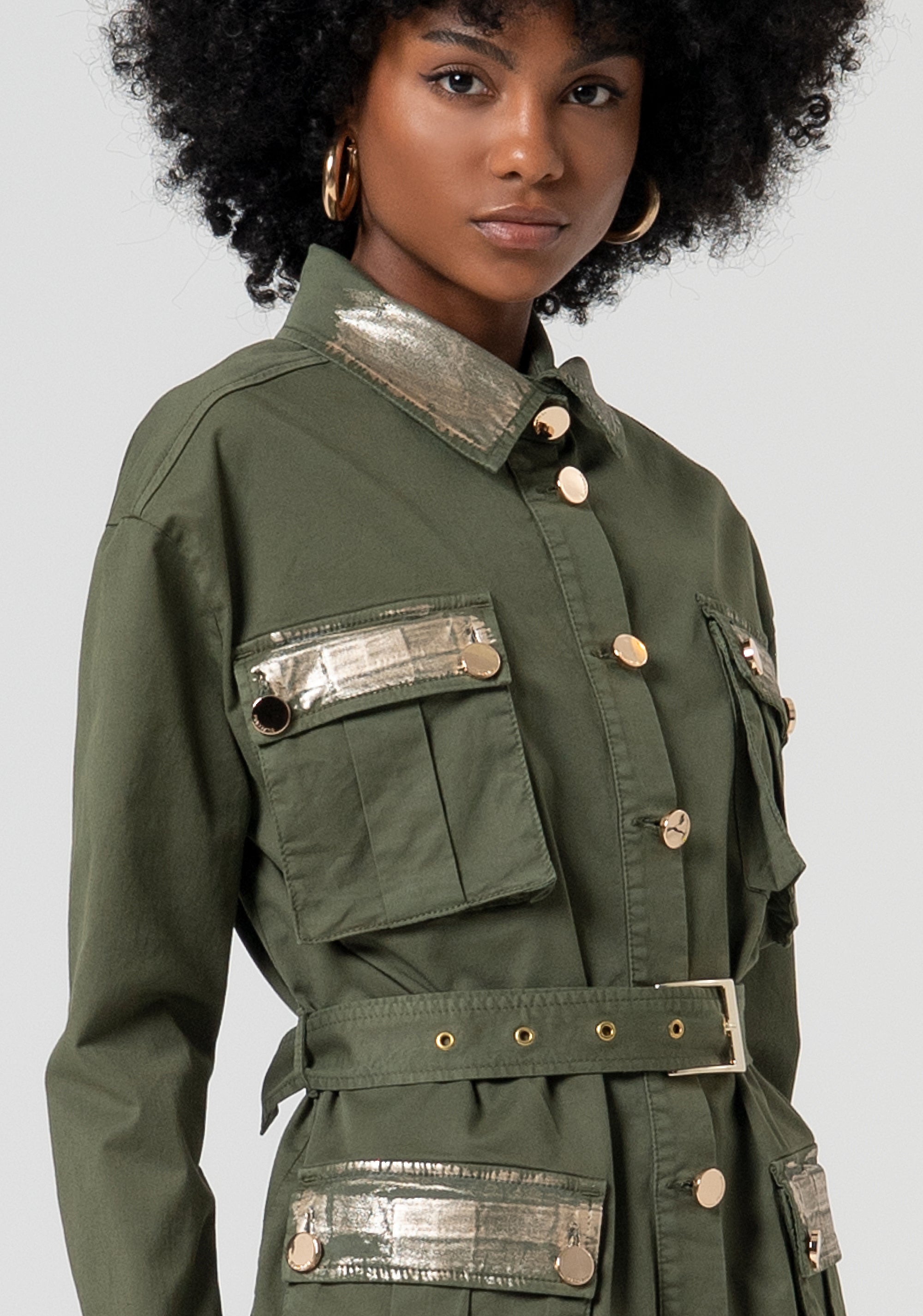 Saharan style jacket regular fit Fracomina FS25SJ3009W52301-206-2