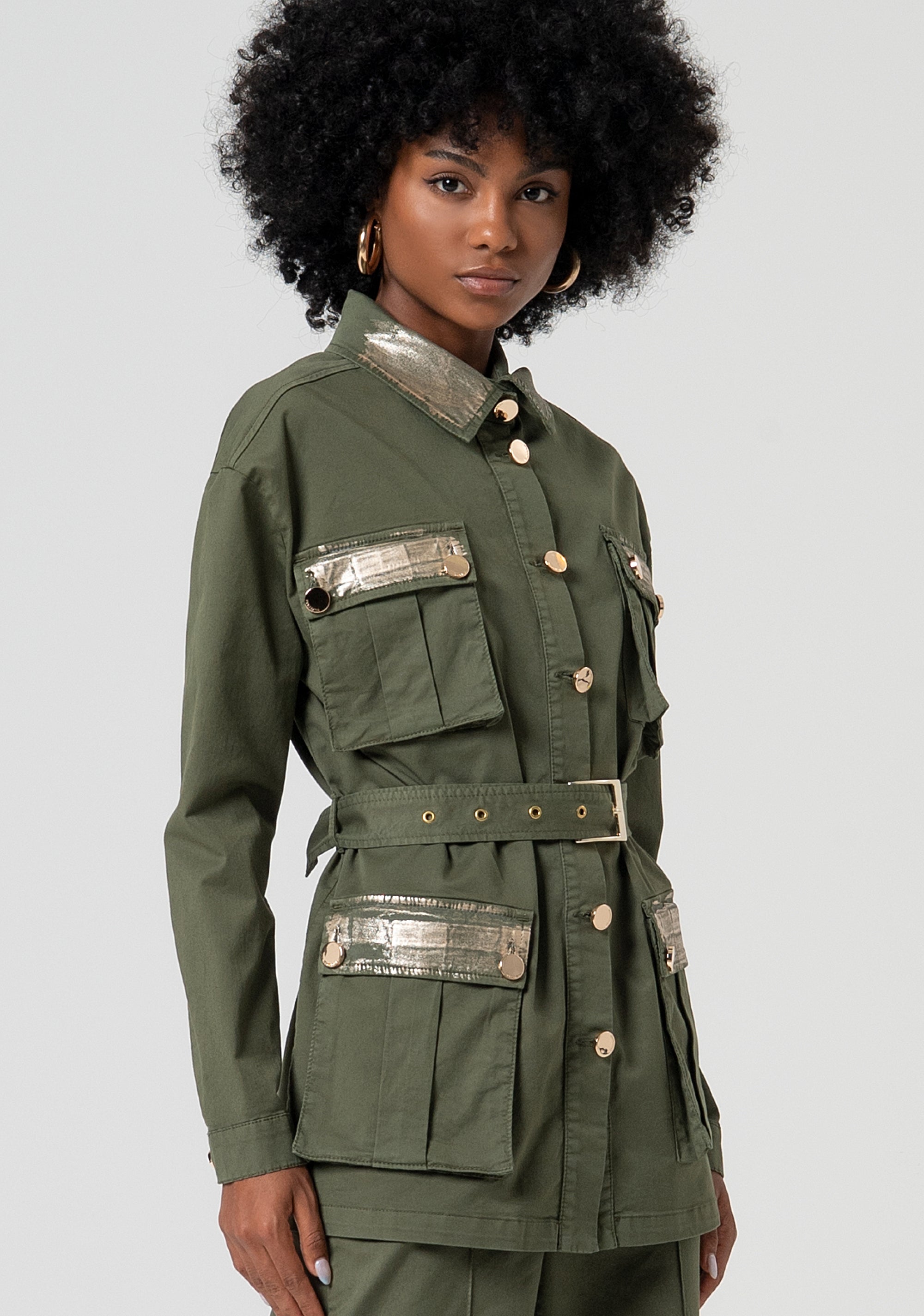 Saharan style jacket regular fit Fracomina FS25SJ3009W52301-206-3