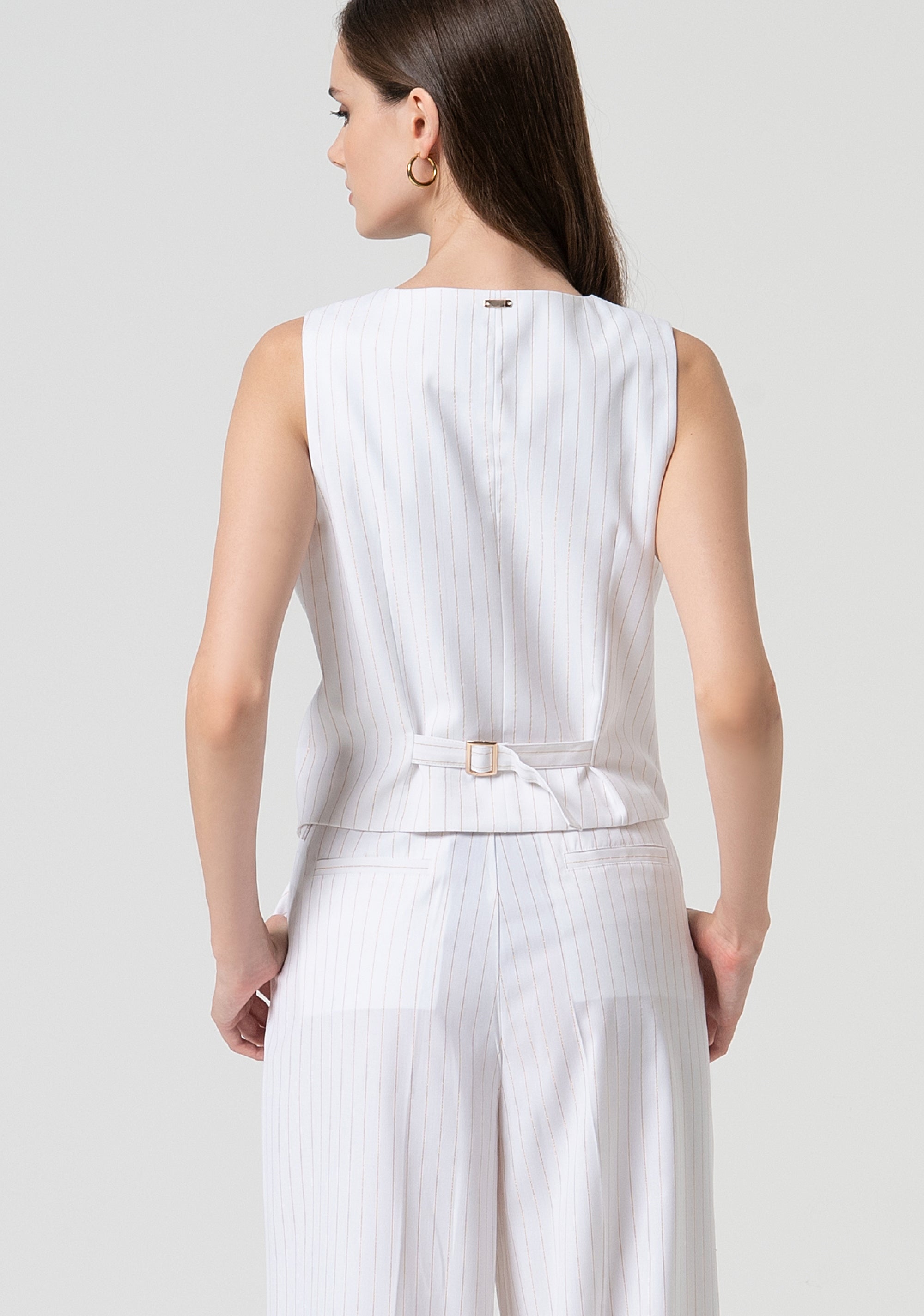 Gilet regular fit with pinstriped fabric and wool Fracomina FS25SJ5005W784D4-278-4