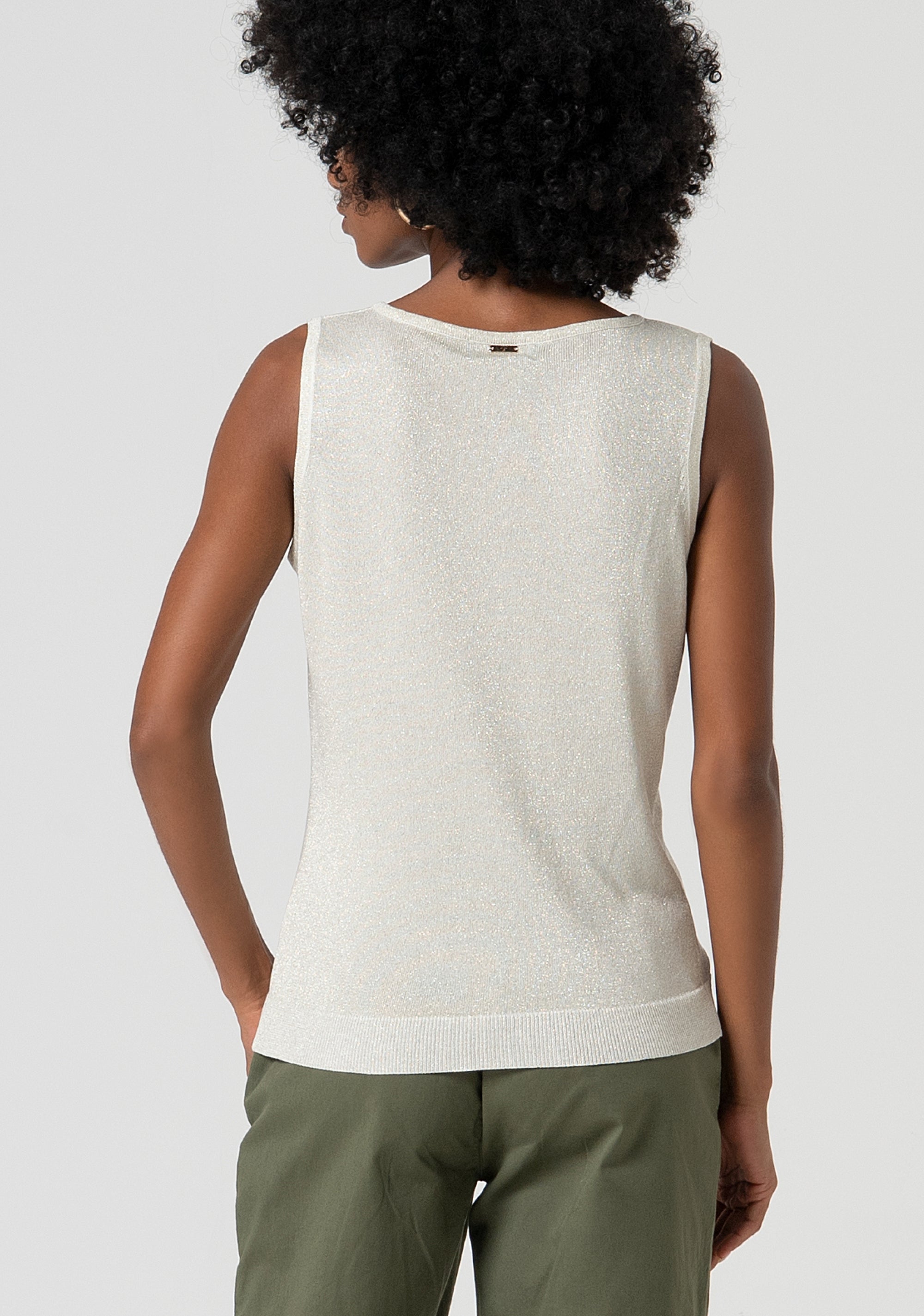 Knitted tank top with lurex Fracomina FS25ST4001K51401-150-3