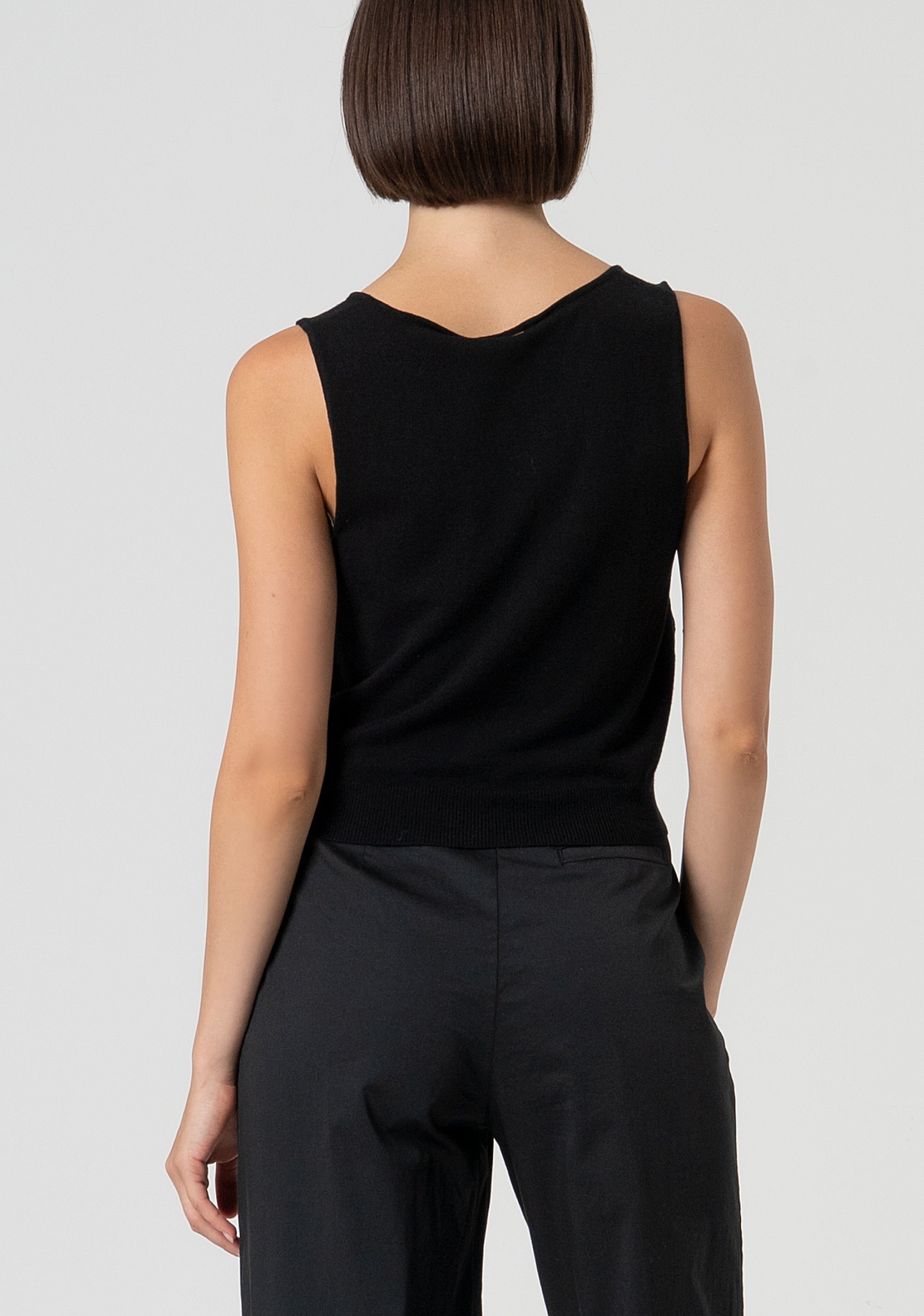 Knitted tank top with lace details Fracomina FS25ST4002K55101-053-4