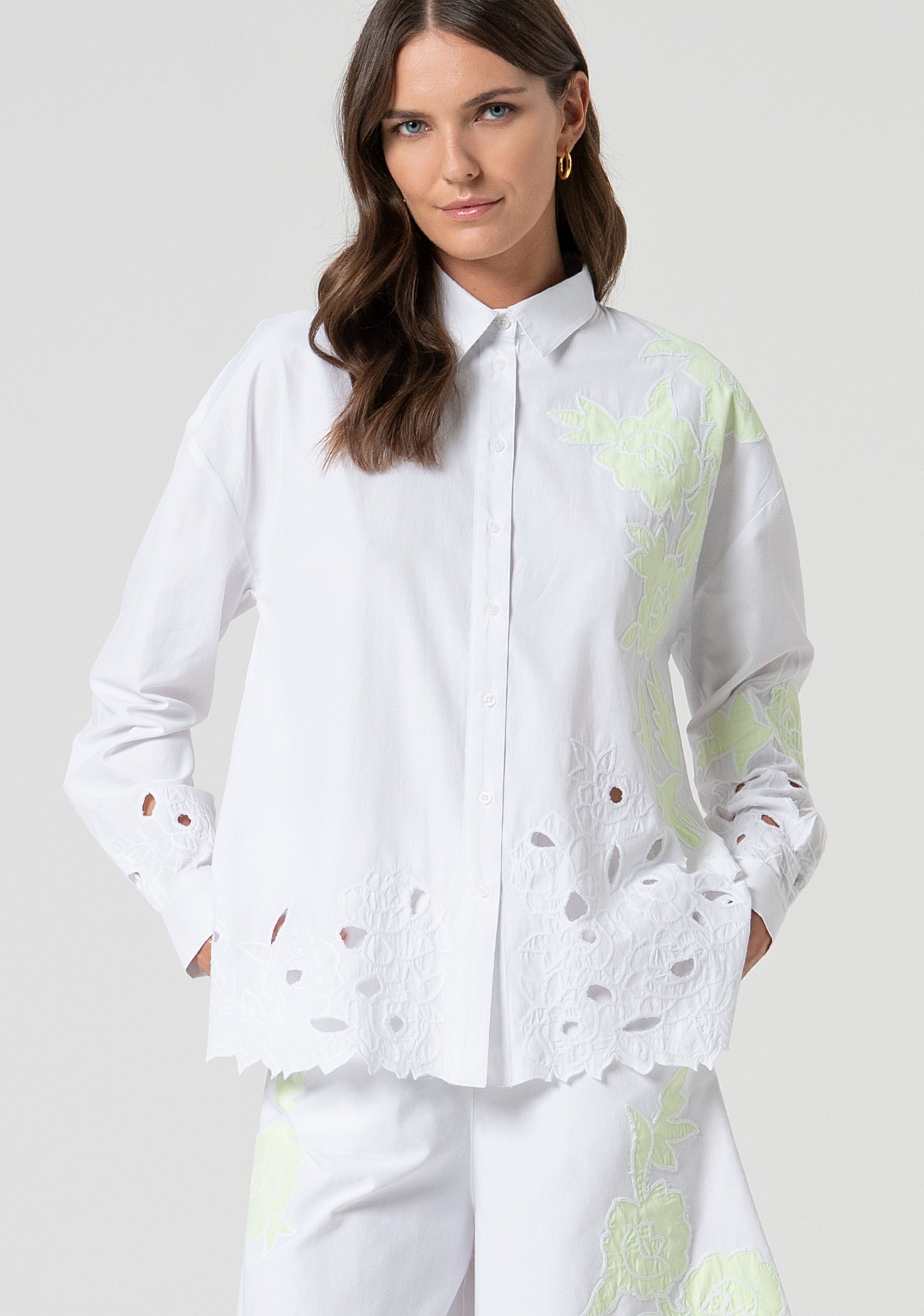 Shirt loose fit made in San Gallo lace Fracomina FS25ST6001W443E5-T35-1