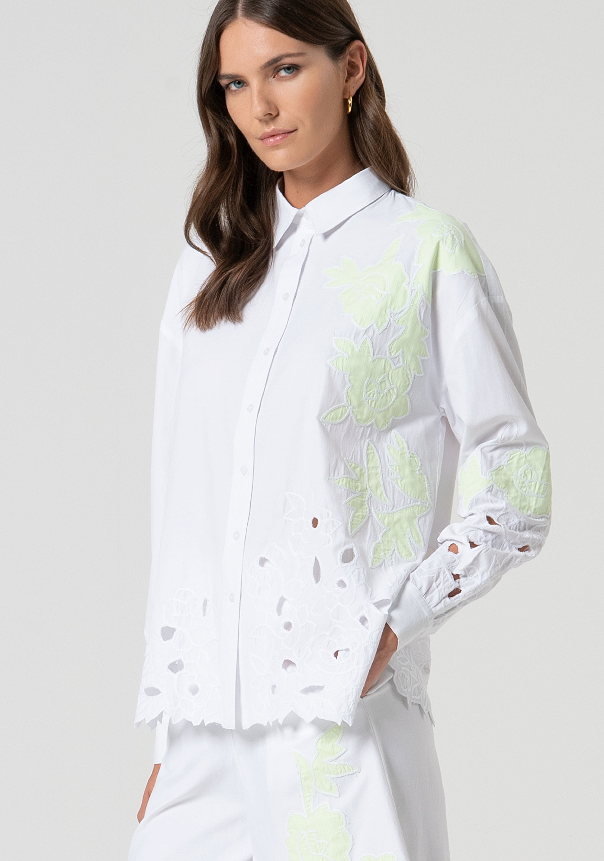 Shirt loose fit made in San Gallo lace Fracomina FS25ST6001W443E5-T35-3