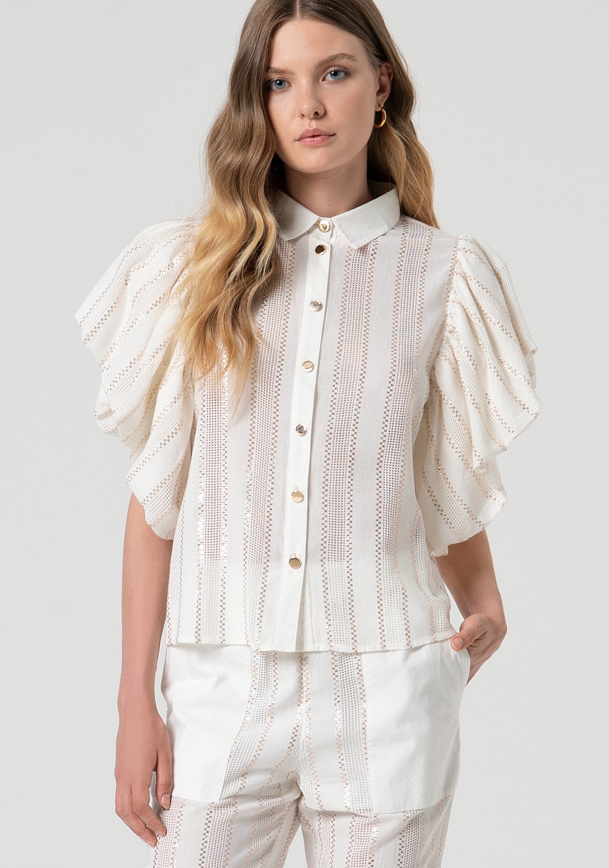 Shirt regular fit with lurex and stripes Fracomina FS25ST6009W403Q7-278-1