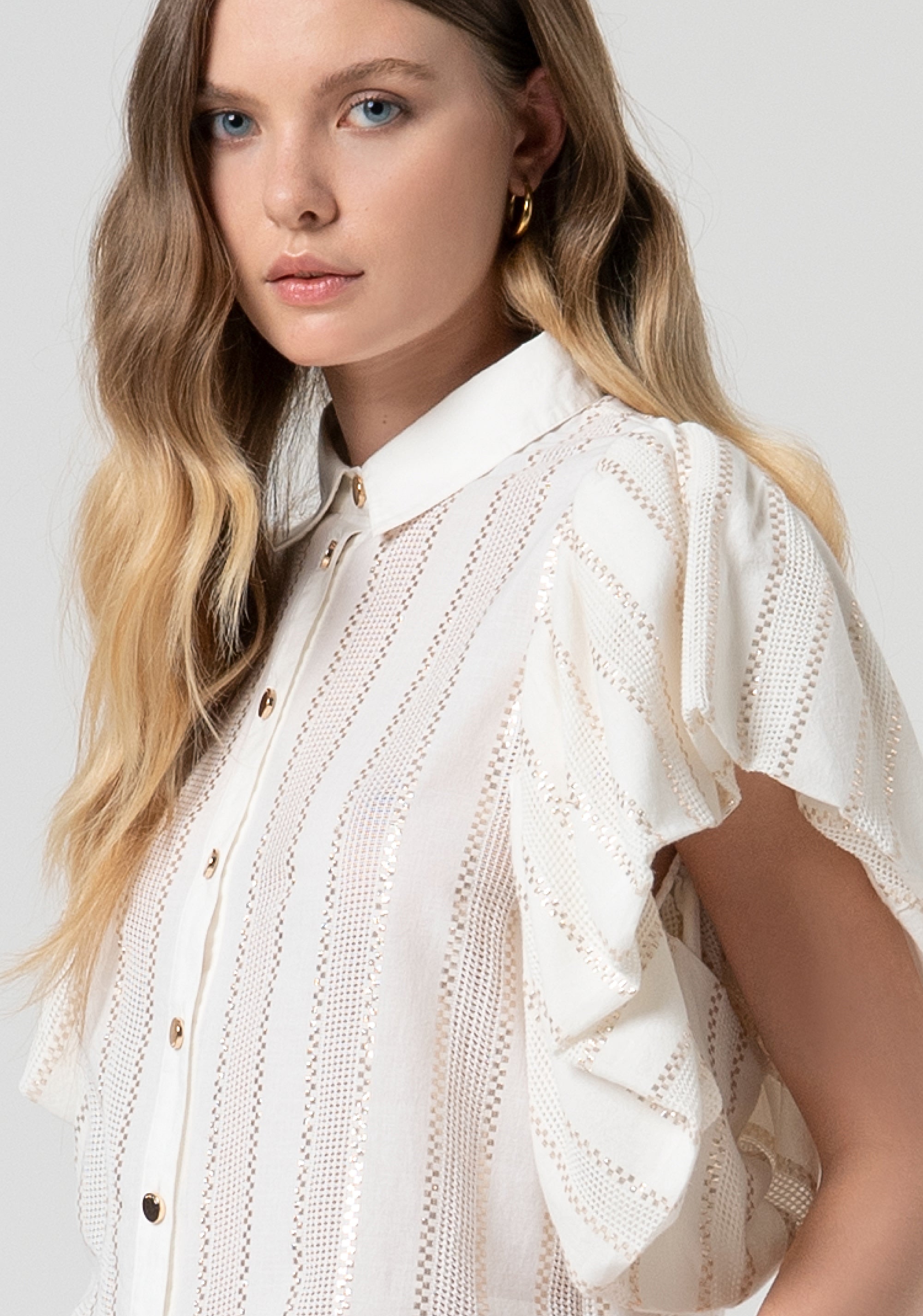 Shirt regular fit with lurex and stripes Fracomina FS25ST6009W403Q7-278-2
