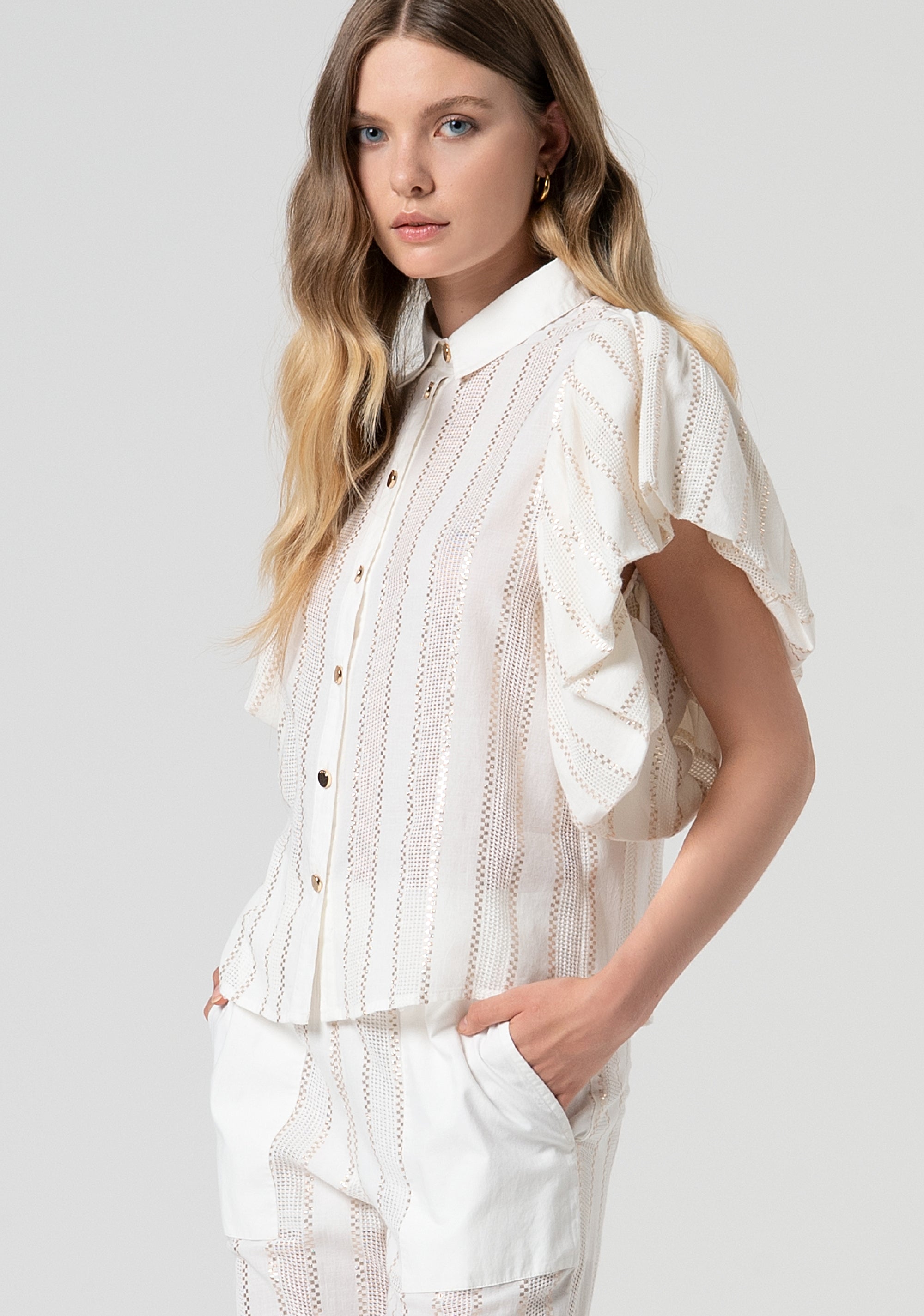 Shirt regular fit with lurex and stripes Fracomina FS25ST6009W403Q7-278-3