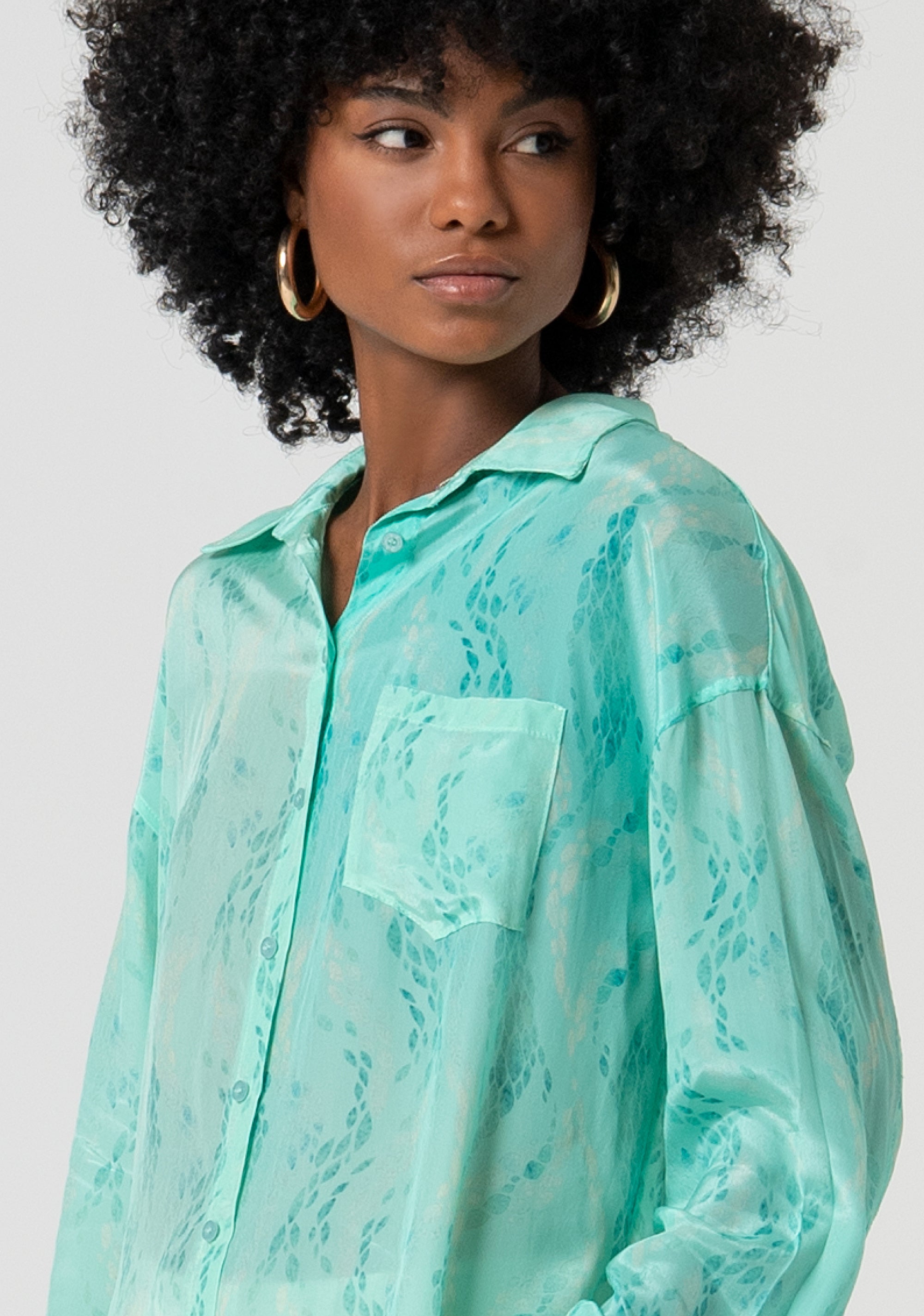 Shirt over fit with conceptual pattern Fracomina FS25ST6013W422J3-T27-2
