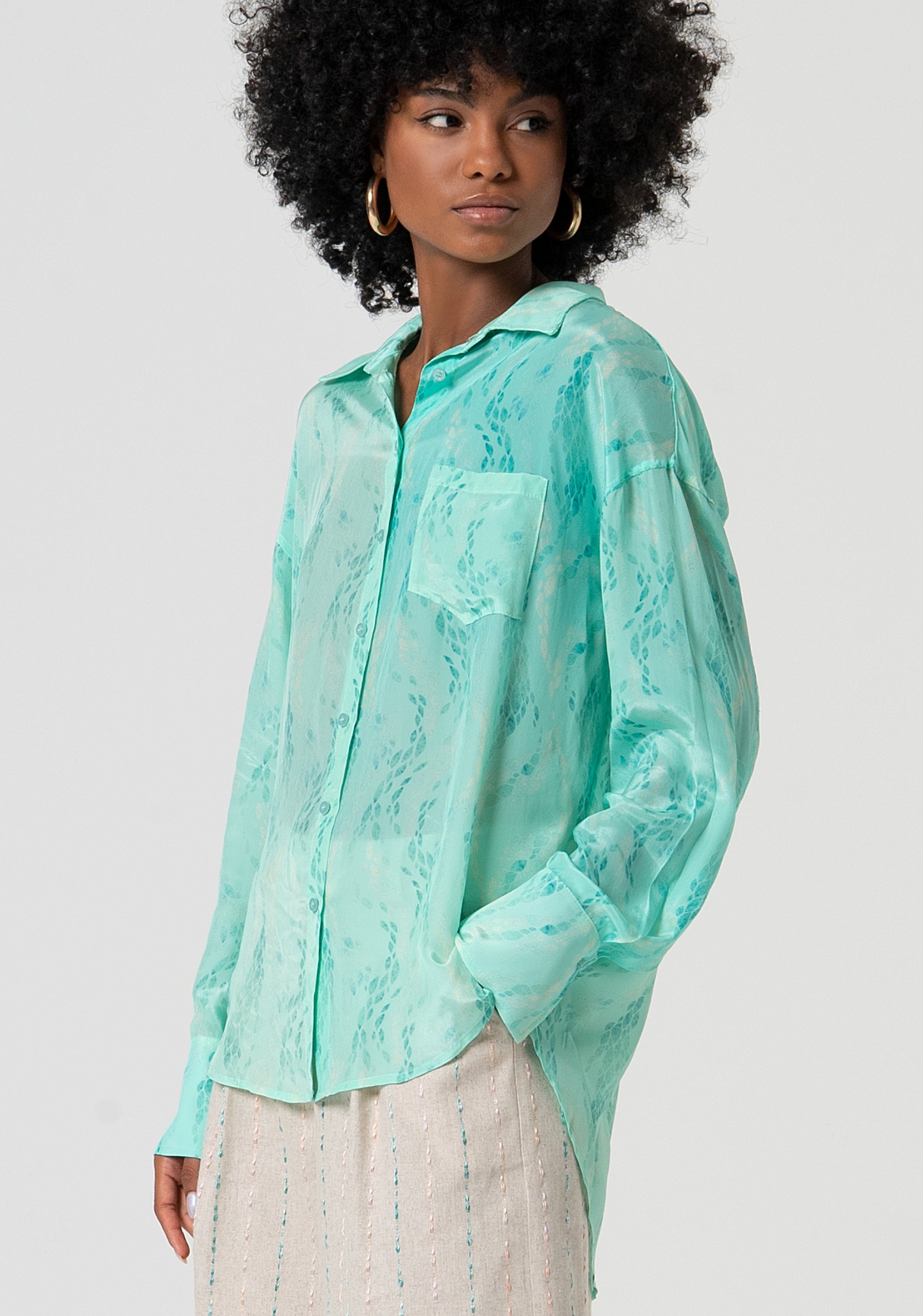 Shirt over fit with conceptual pattern Fracomina FS25ST6013W422J3-T27-3