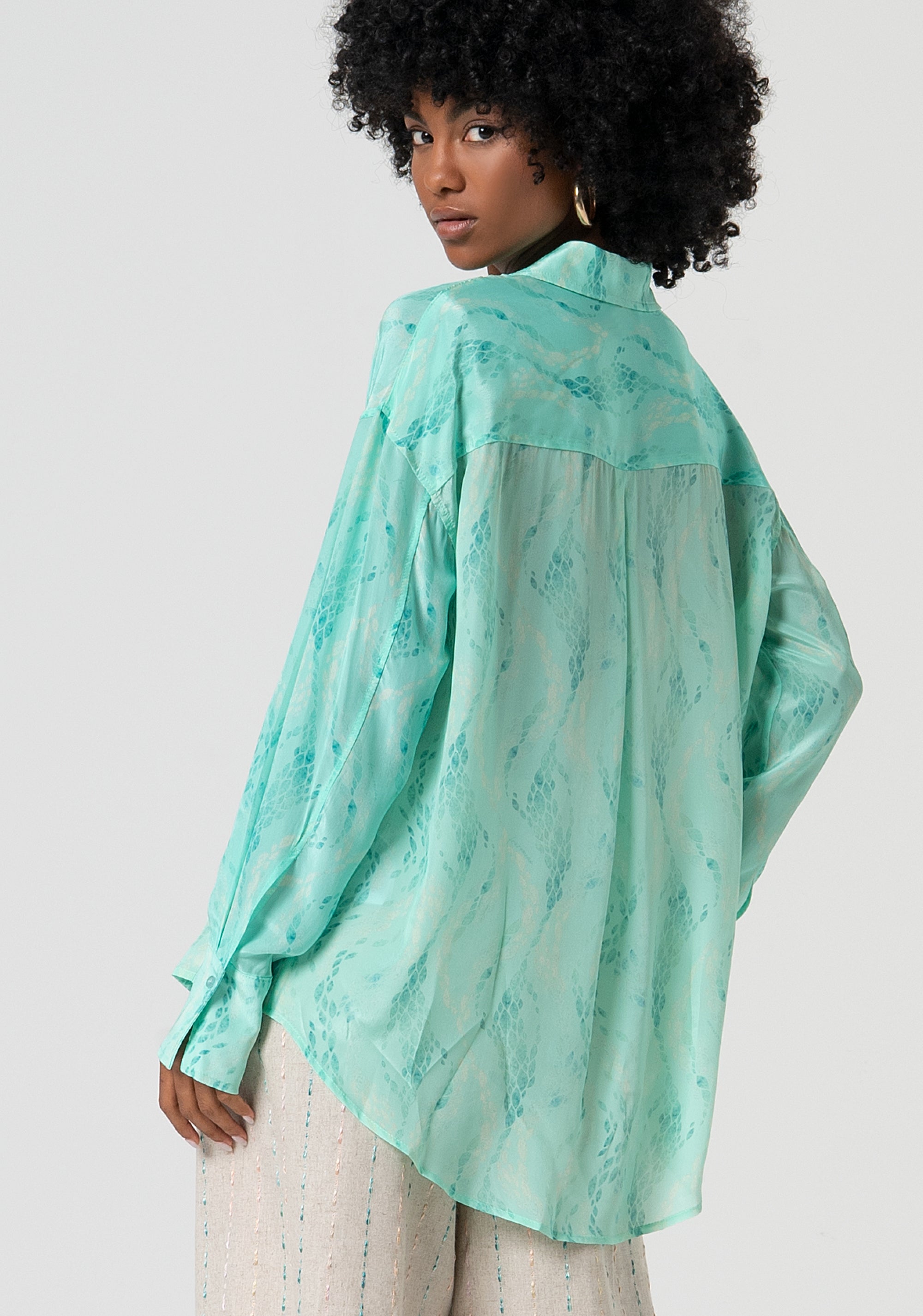 Shirt over fit with conceptual pattern Fracomina FS25ST6013W422J3-T27-4
