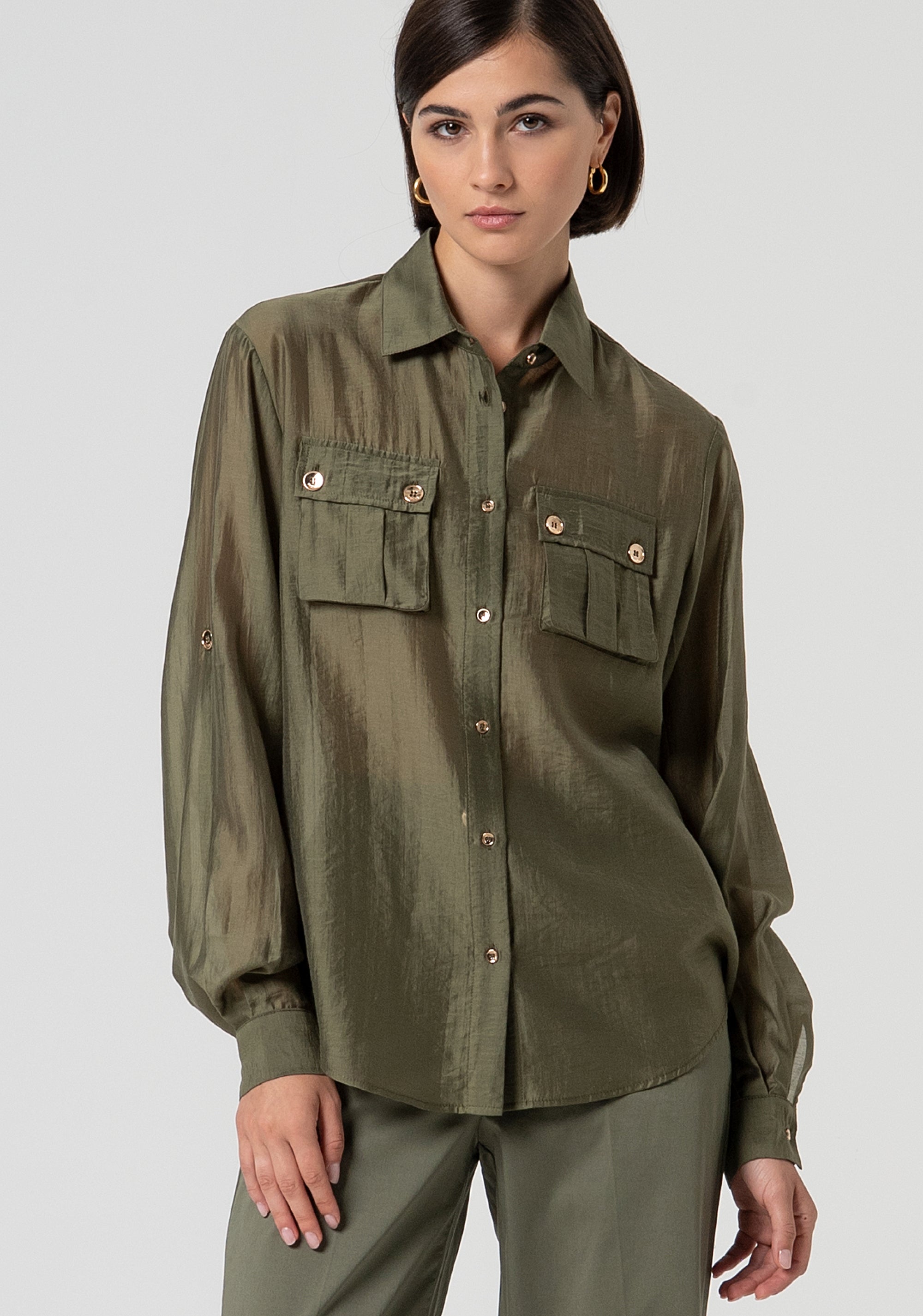 Shirt regular fit made in shiny fabric Fracomina FS25ST6014W78501-206-1_6f413dad-689c-4439-8bd0-b58d20569af0