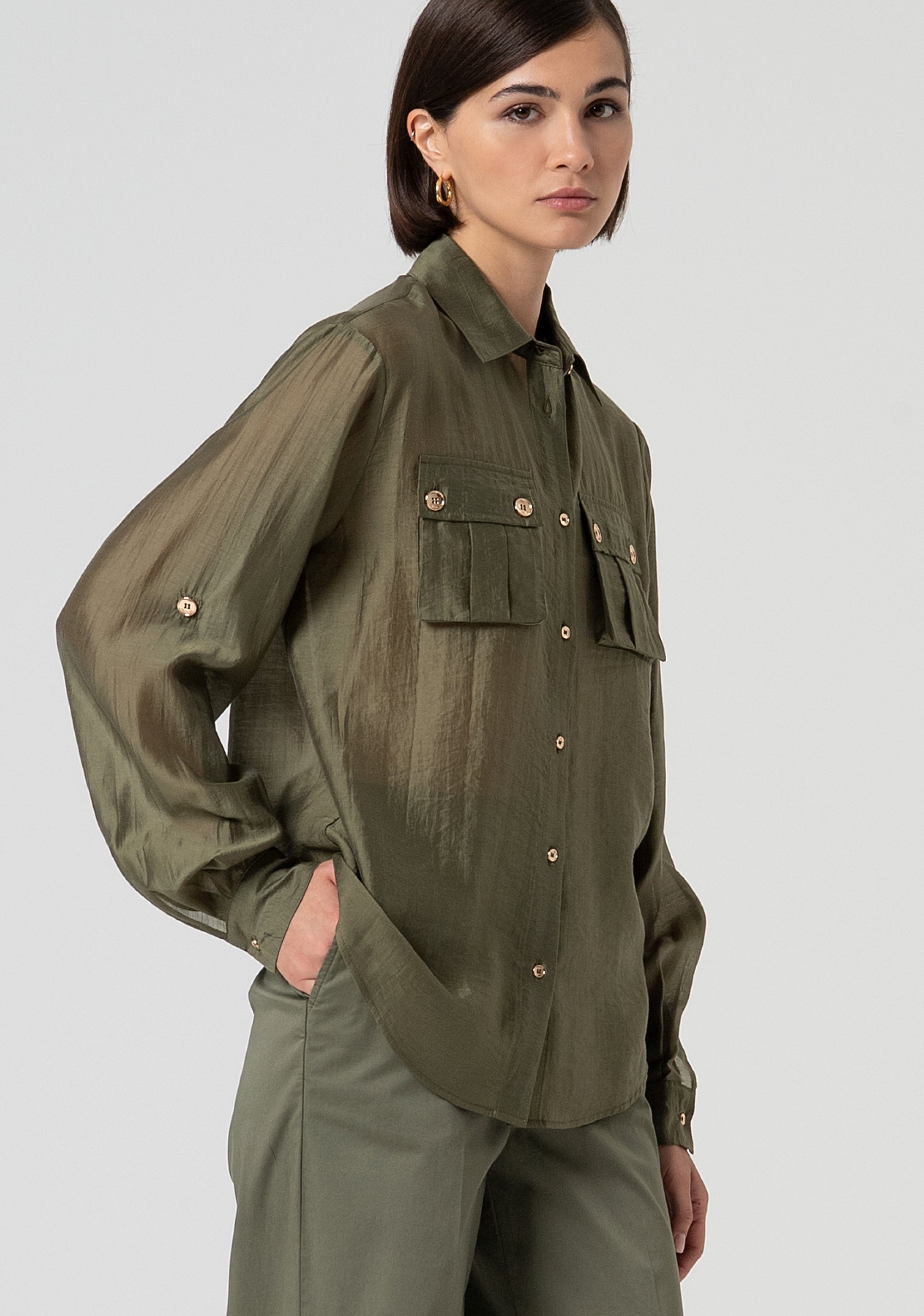 Shirt regular fit made in shiny fabric Fracomina FS25ST6014W78501-206-3