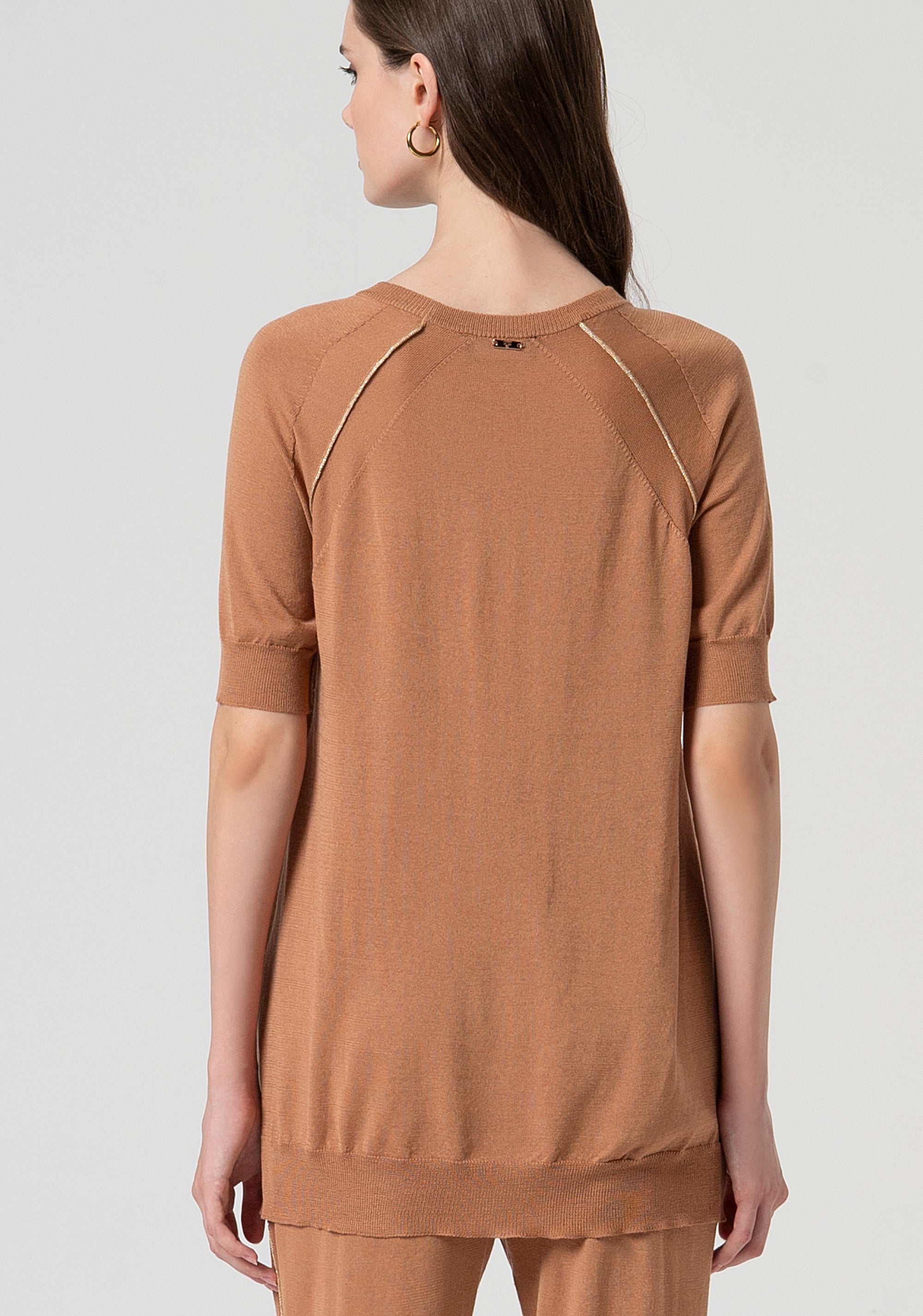 Knitwear regular fit with metallic edgings Fracomina FS25ST7004K54701-E11-3