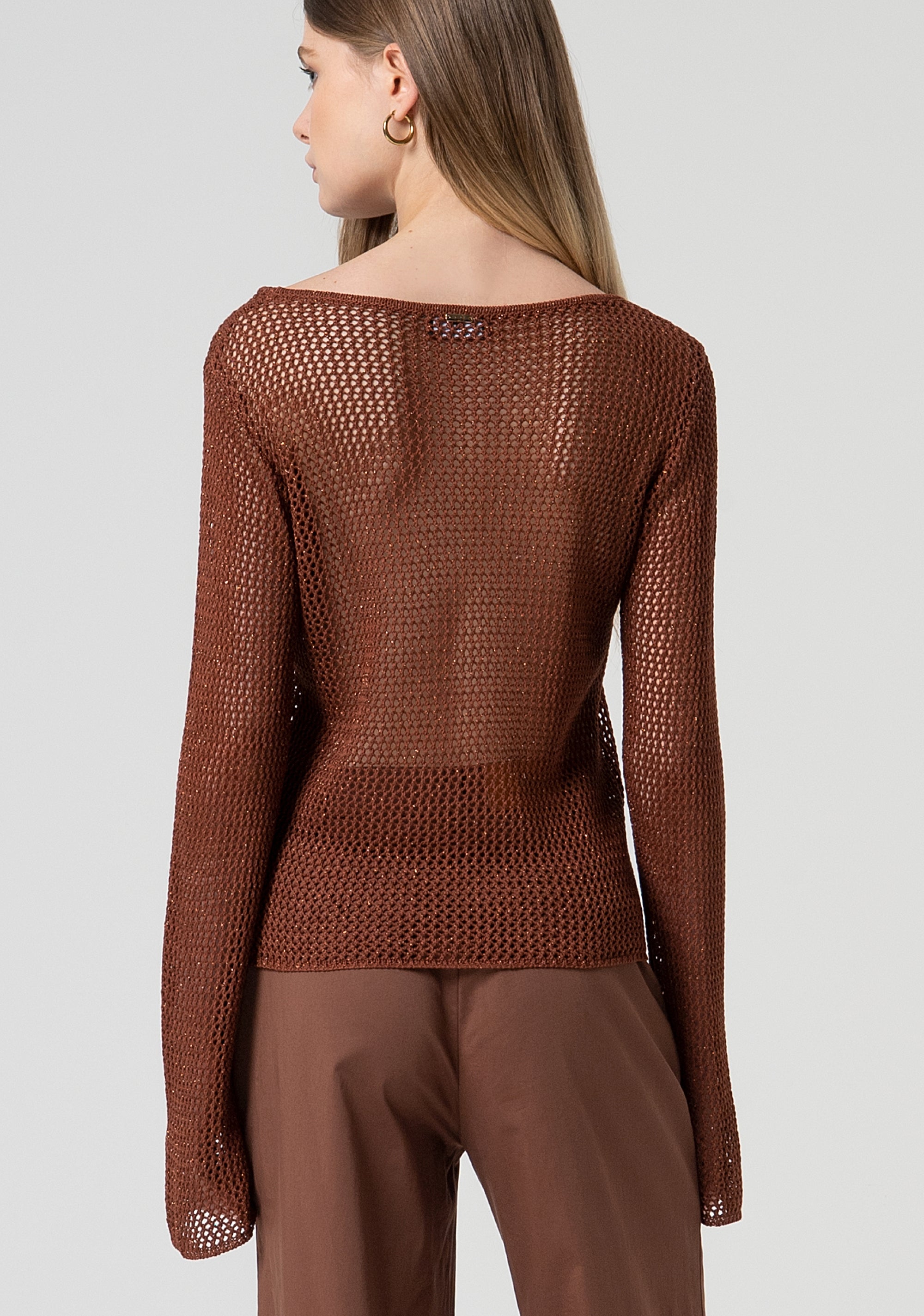 Knitwear loose fit with lurex and openwork Fracomina FS25ST7009K514O7-T28-4