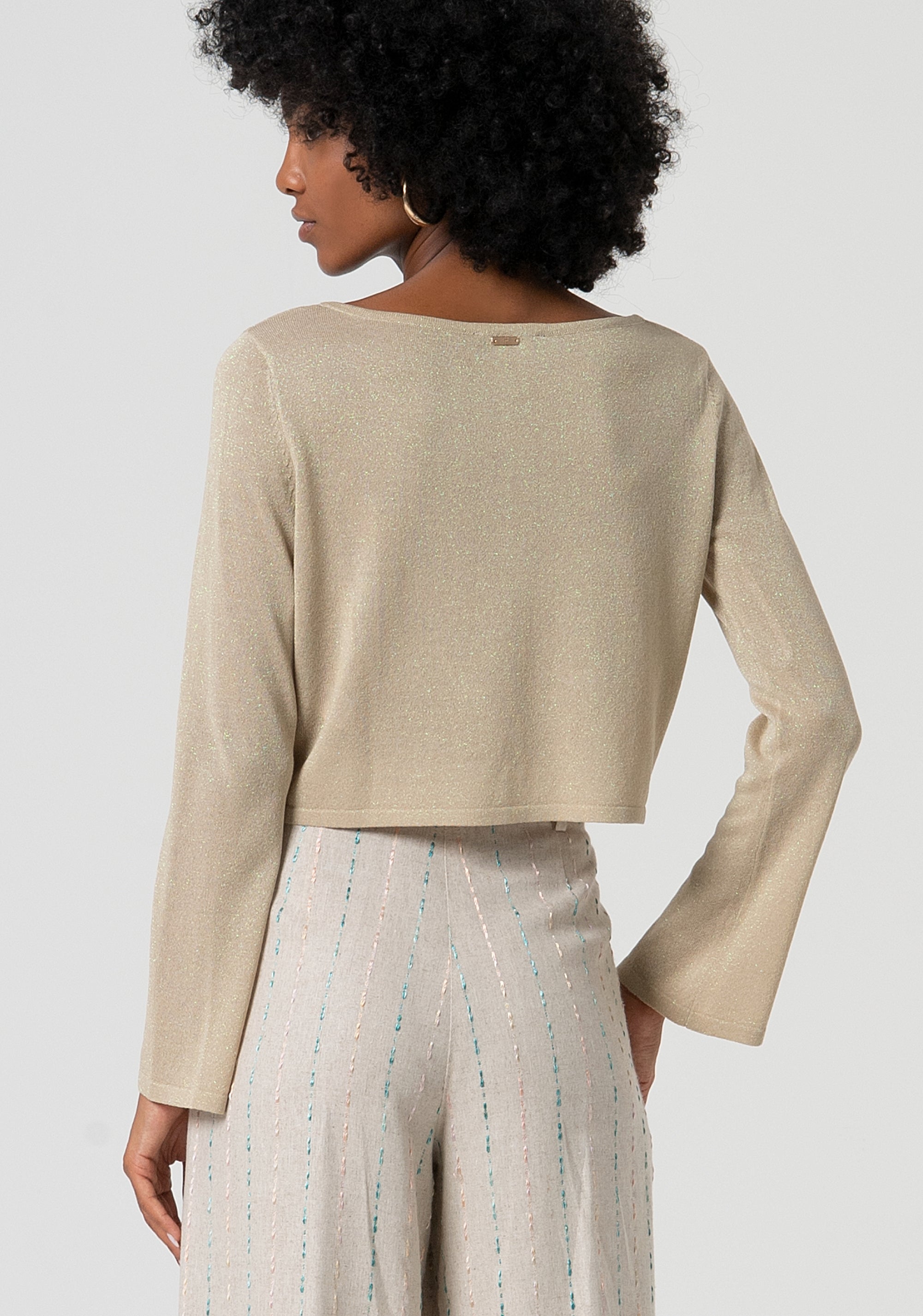 Knitted cardigan cropped with boat neckline Fracomina FS25ST8007K414Q7-050-3
