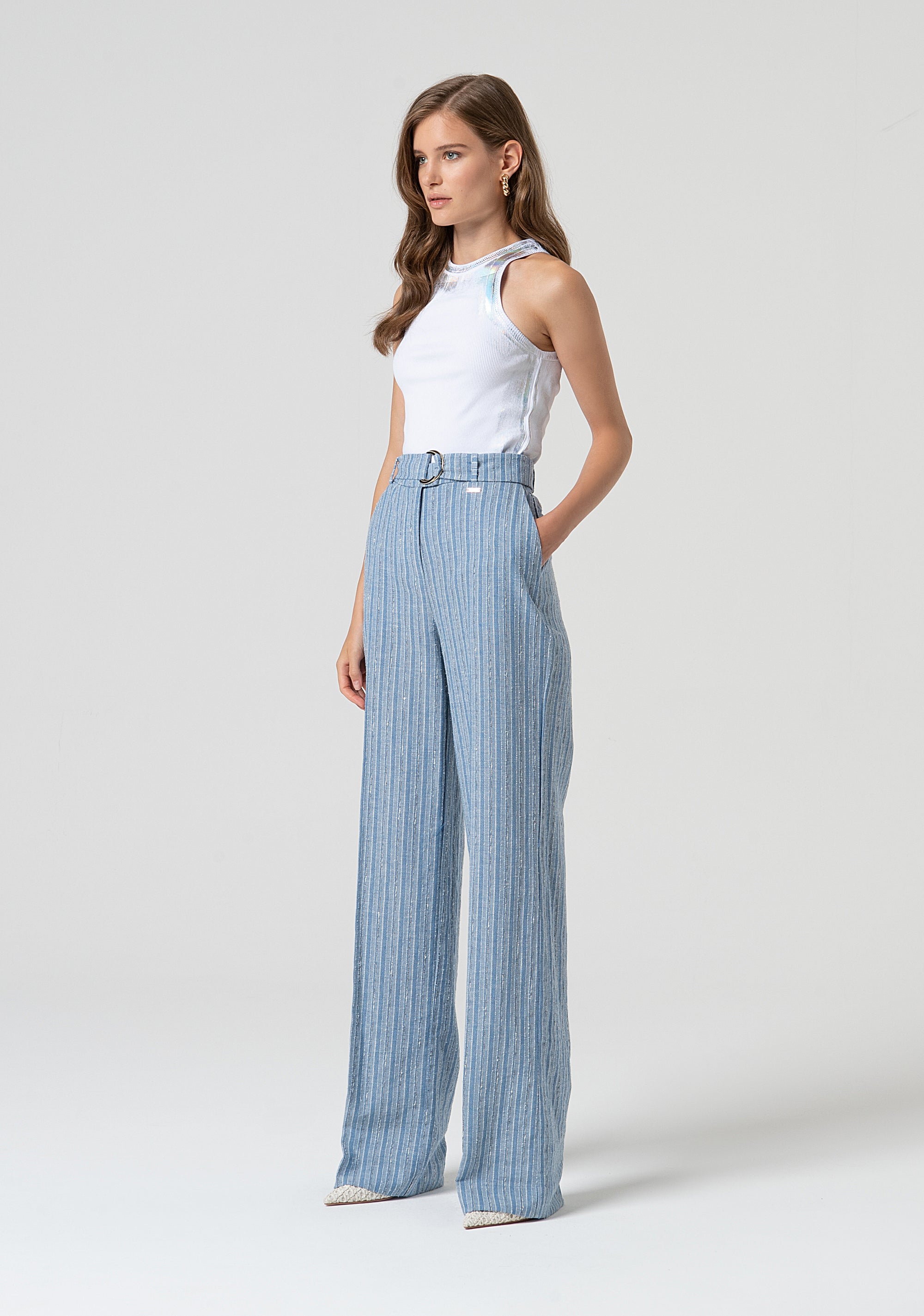 Palazzo pant with stripes Fracomina FS25SV3008W402Q6-064-3