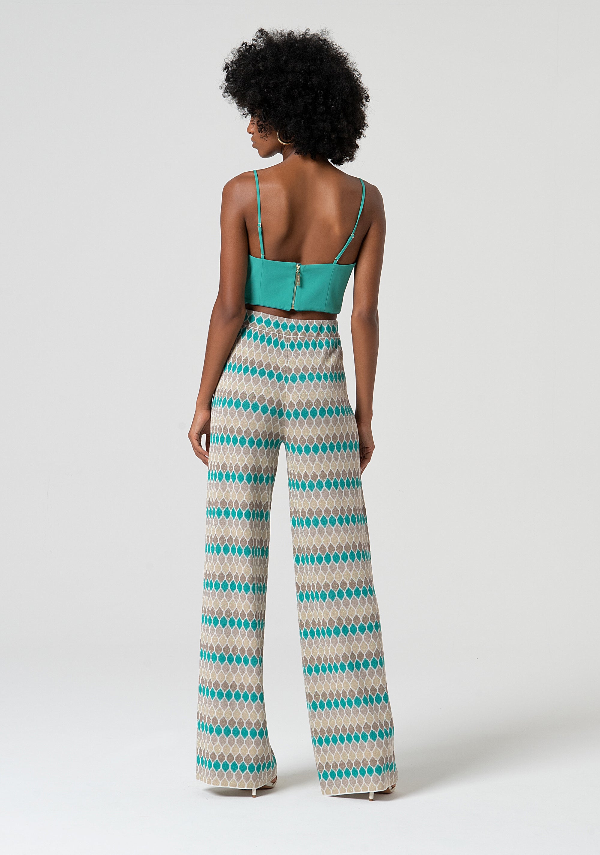 Palazzo pant with geometrical jacquard effect Fracomina FS25SV3011K414F8-210-4