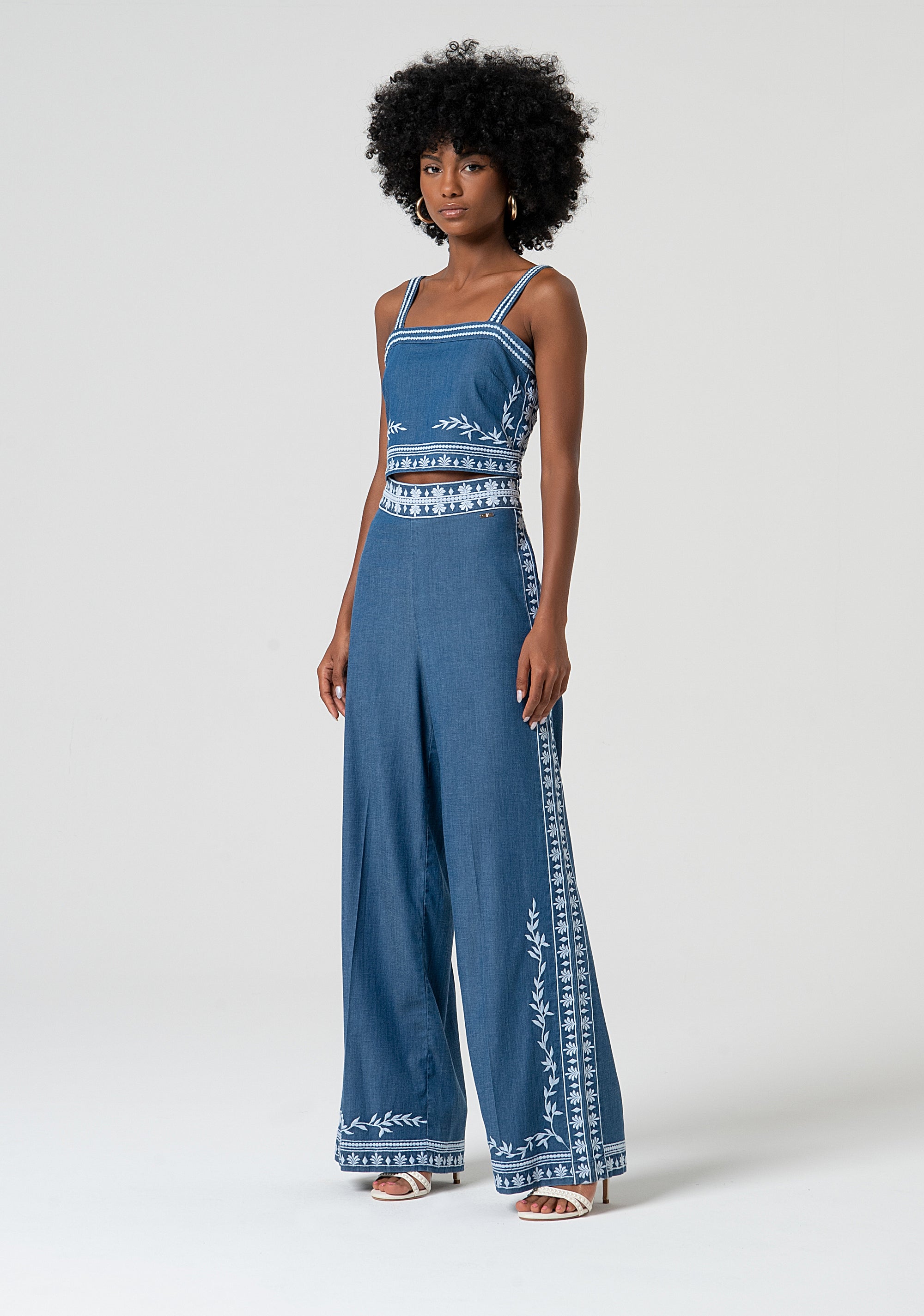 Wide-Leg trousers with decorative embroidery Fracomina FS25SV3015W792E5-175-3