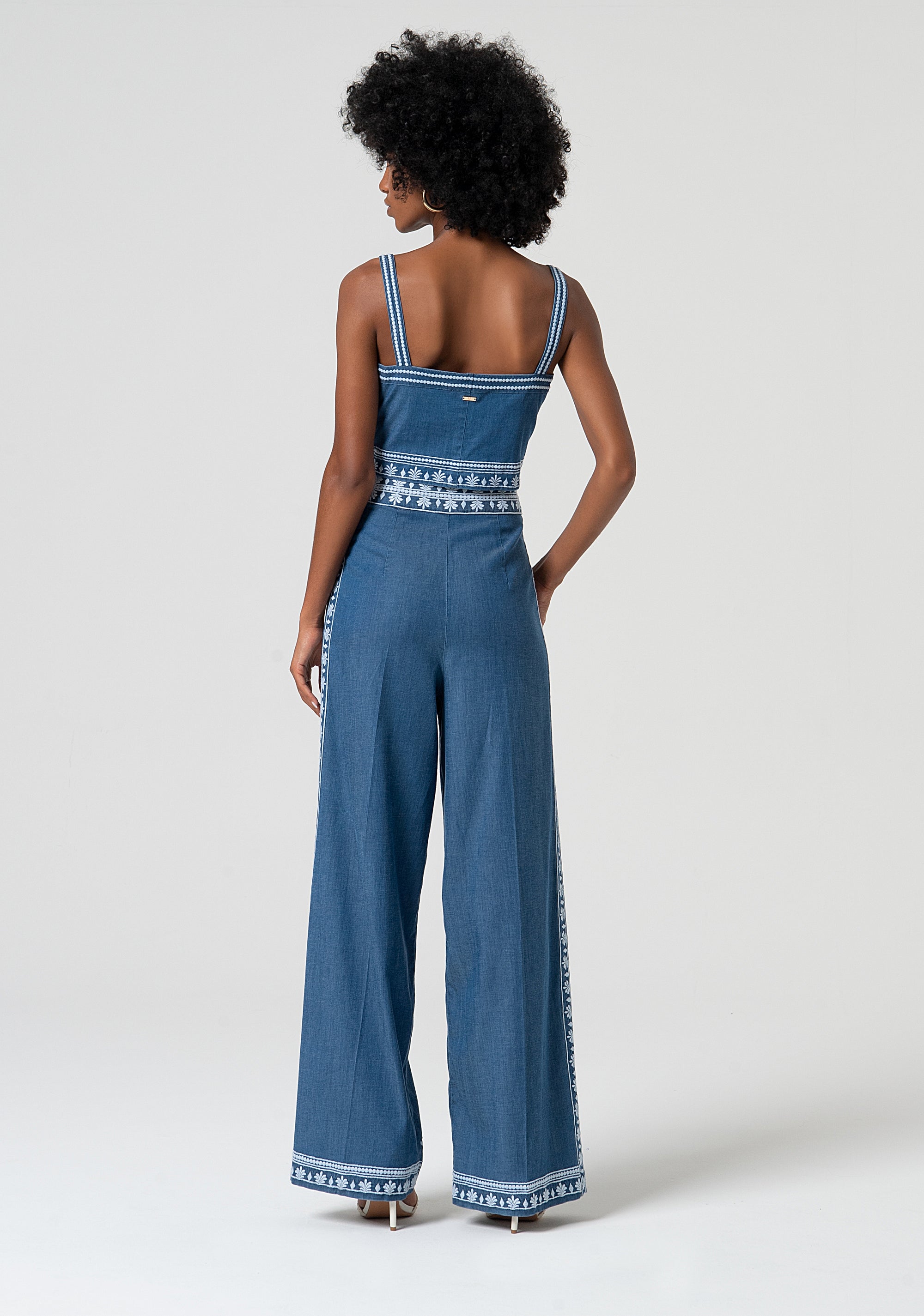 Wide-Leg trousers with decorative embroidery Fracomina FS25SV3015W792E5-175-4
