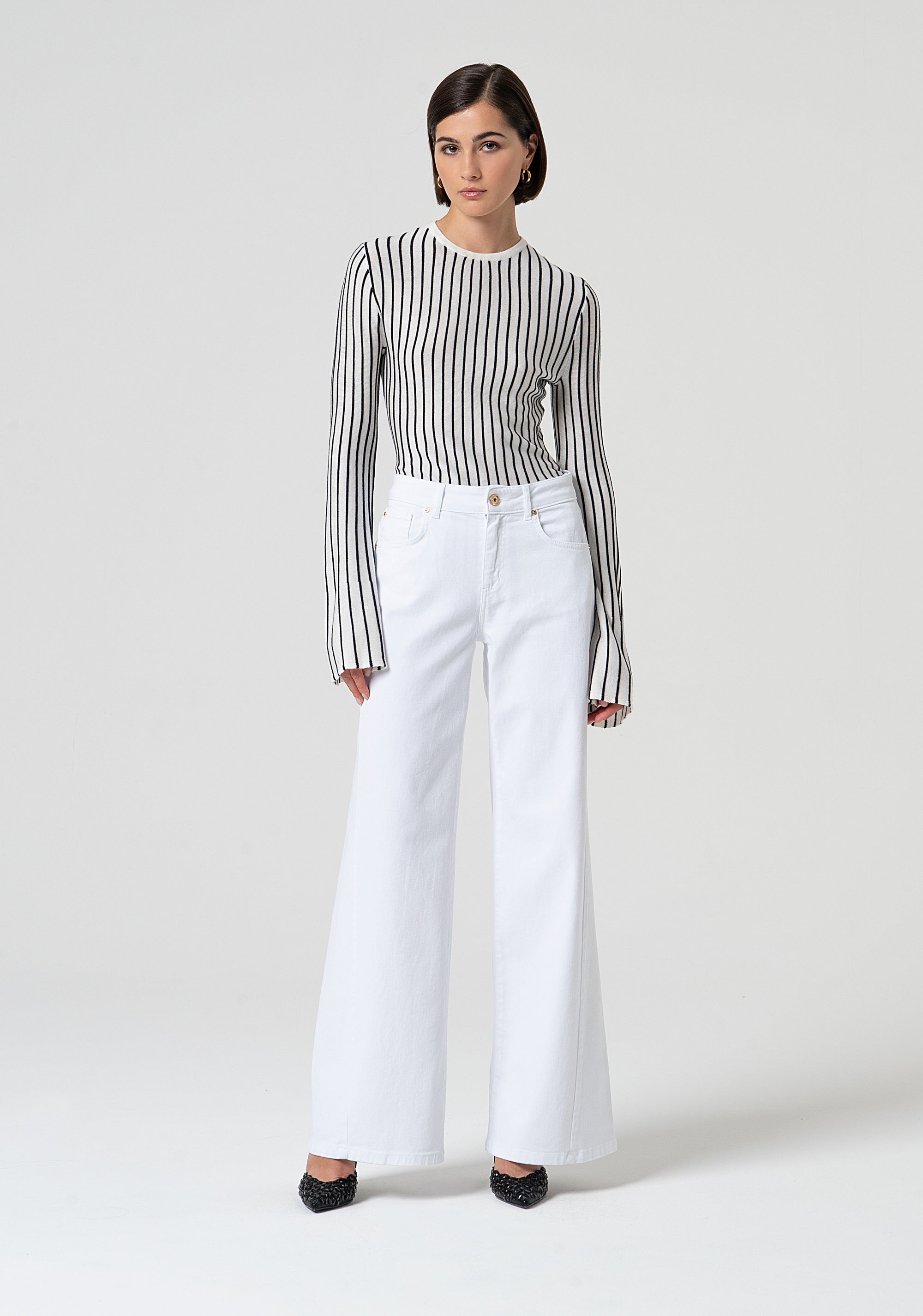 Palazzo pant made in bull fabric Fracomina FS25SV3016D40001-278-1