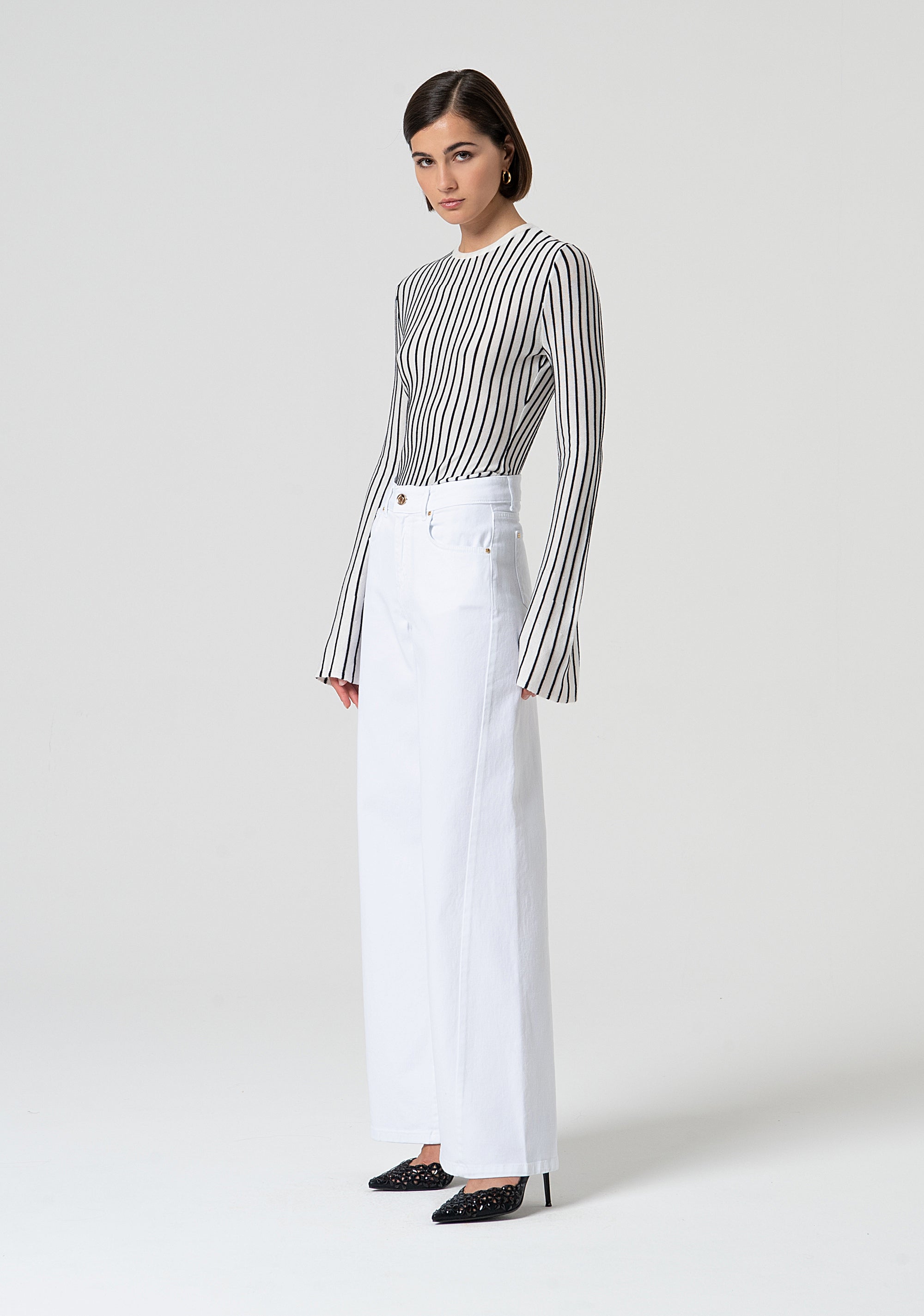 Palazzo pant made in bull fabric Fracomina FS25SV3016D40001-278-3