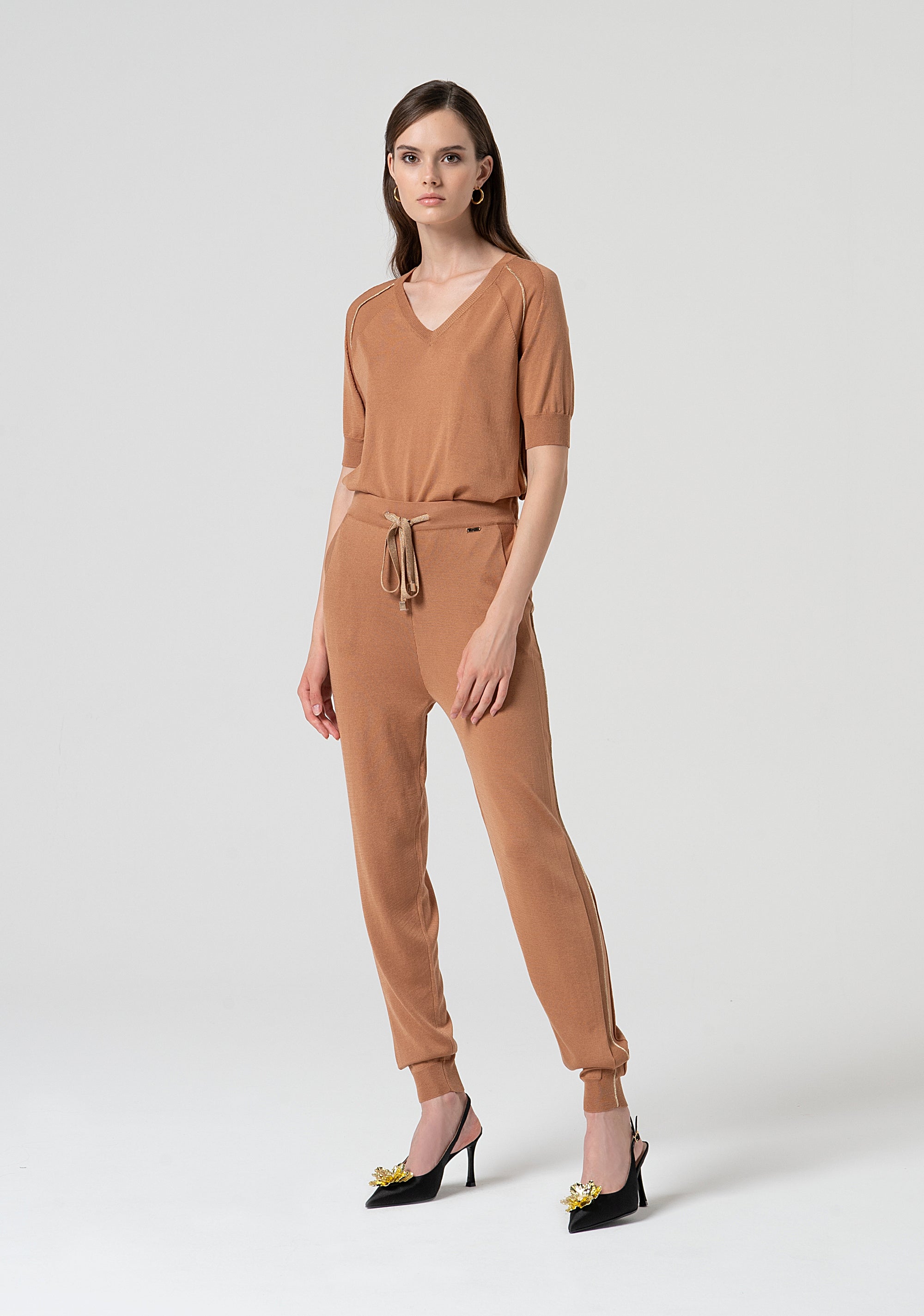 Knitted jogger pant regular fit Fracomina FS25SV7001K54701-E11-1