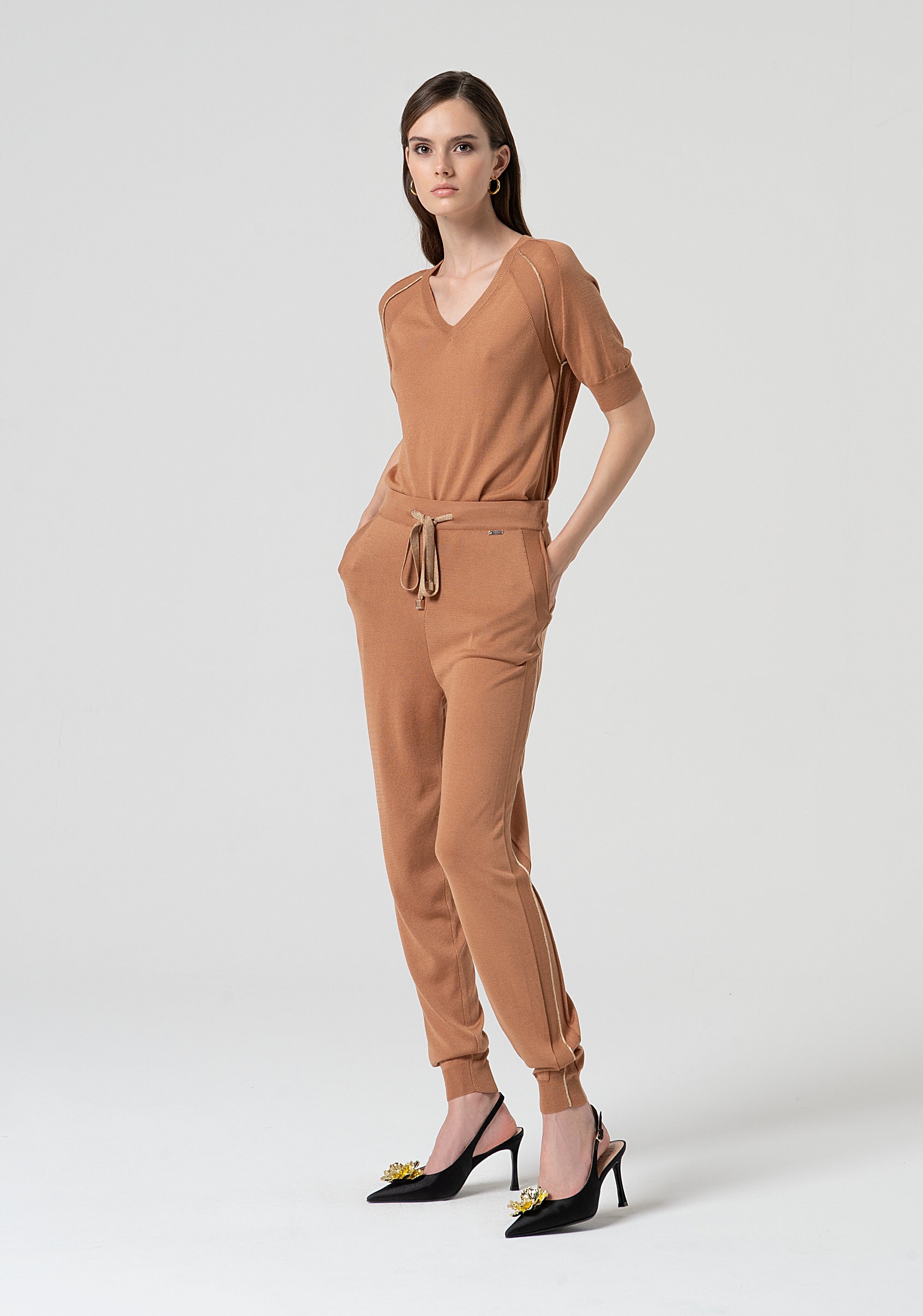 Knitted jogger pant regular fit Fracomina FS25SV7001K54701-E11-3