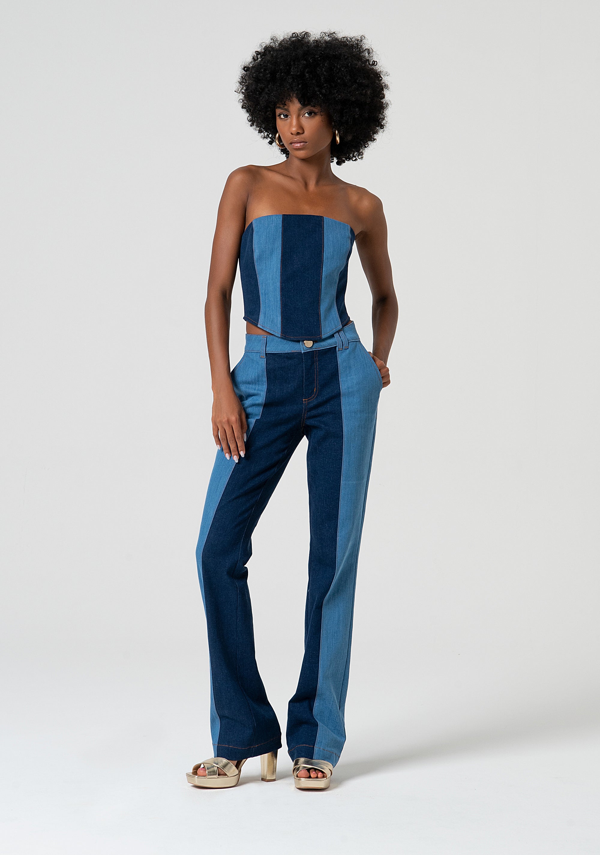 Bootcut pant made in denim Fracomina FS25SVA003D45001-T38-1