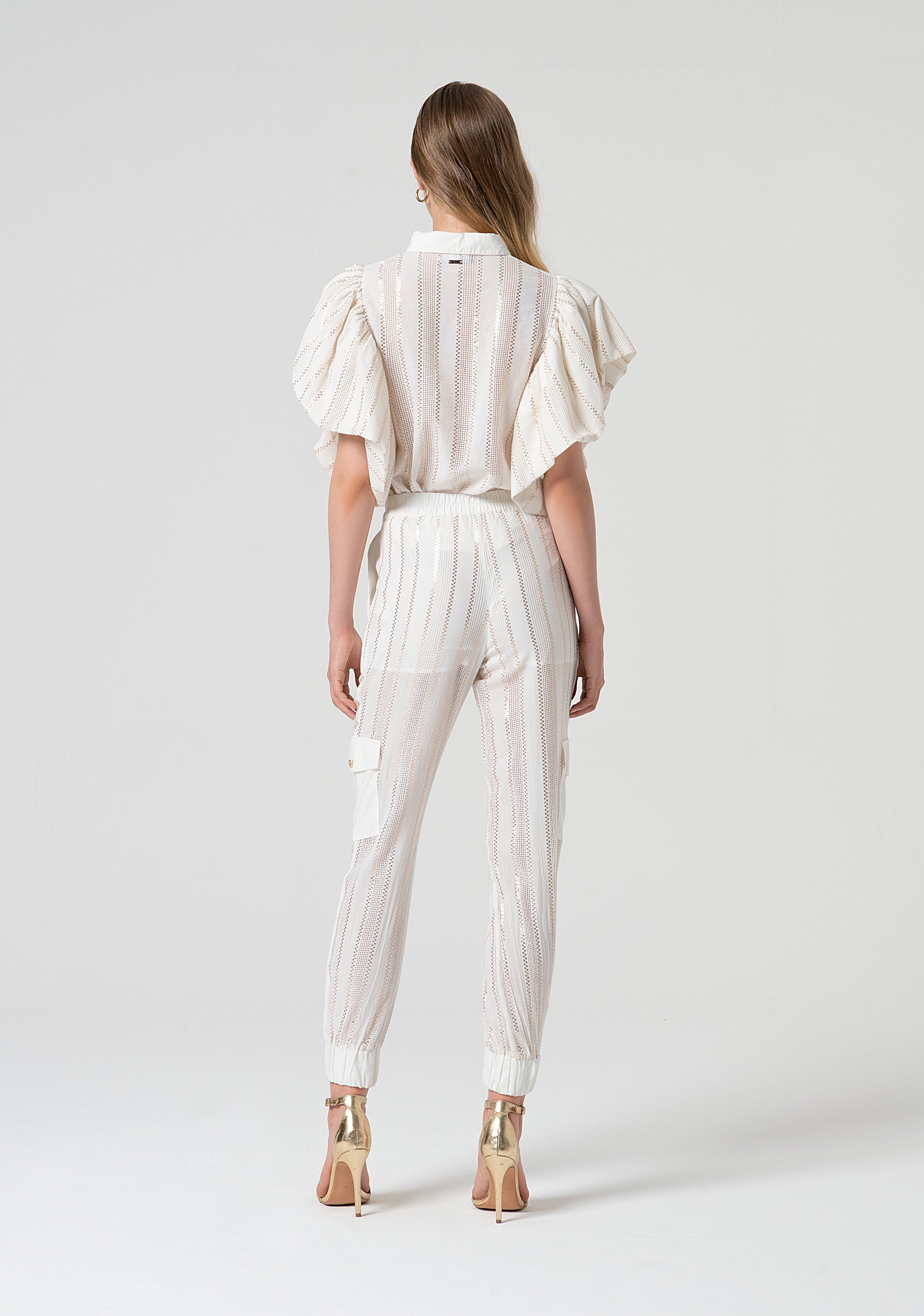 Cargo pant with lurex and stripes Fracomina FS25SVC002W403Q7-278-4