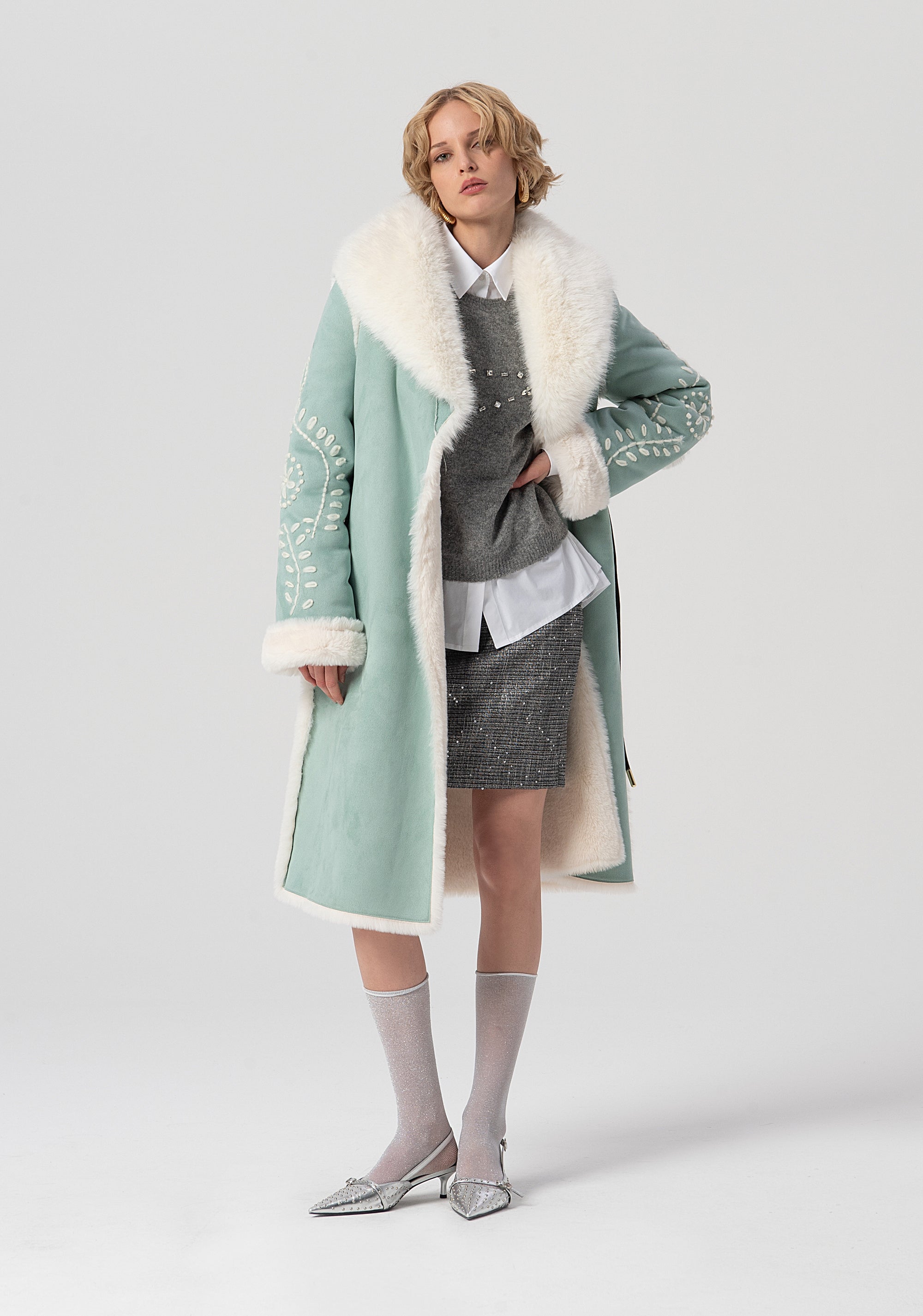 Coat over fit with shawl collar Fracomina FS25WC1004O44601-806-4