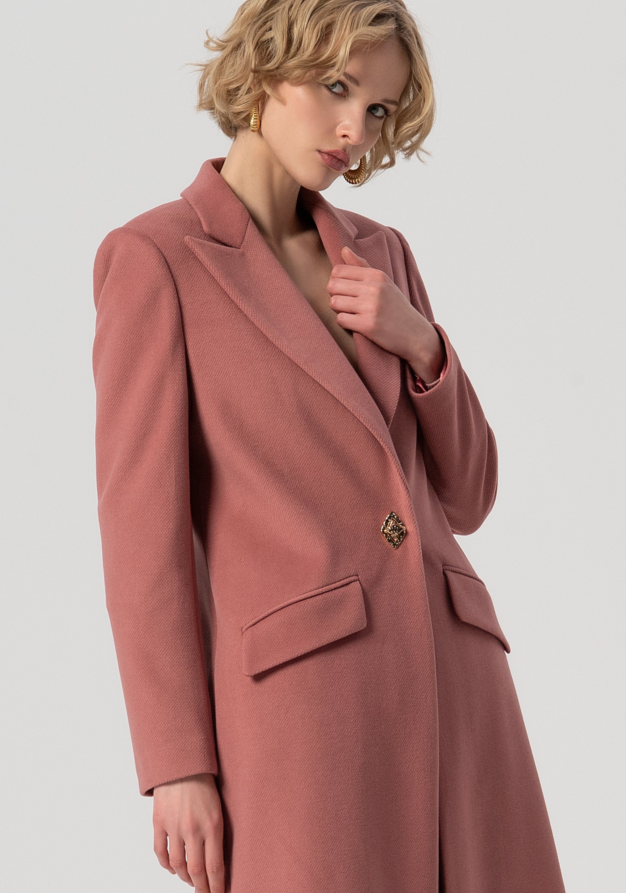 Long coat slim fit single breasted Fracomina FS25WC1008W48601-238-2