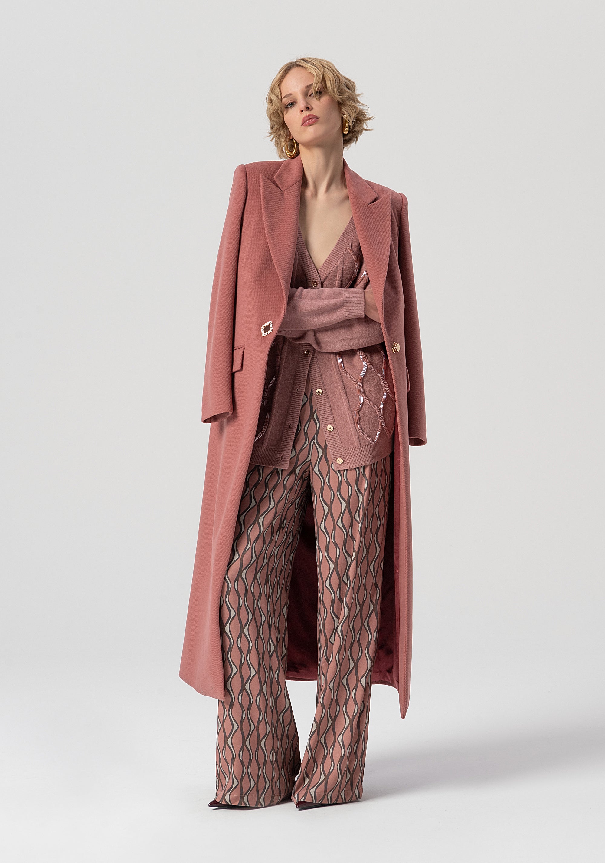 Long coat slim fit single breasted Fracomina FS25WC1008W48601-238-4