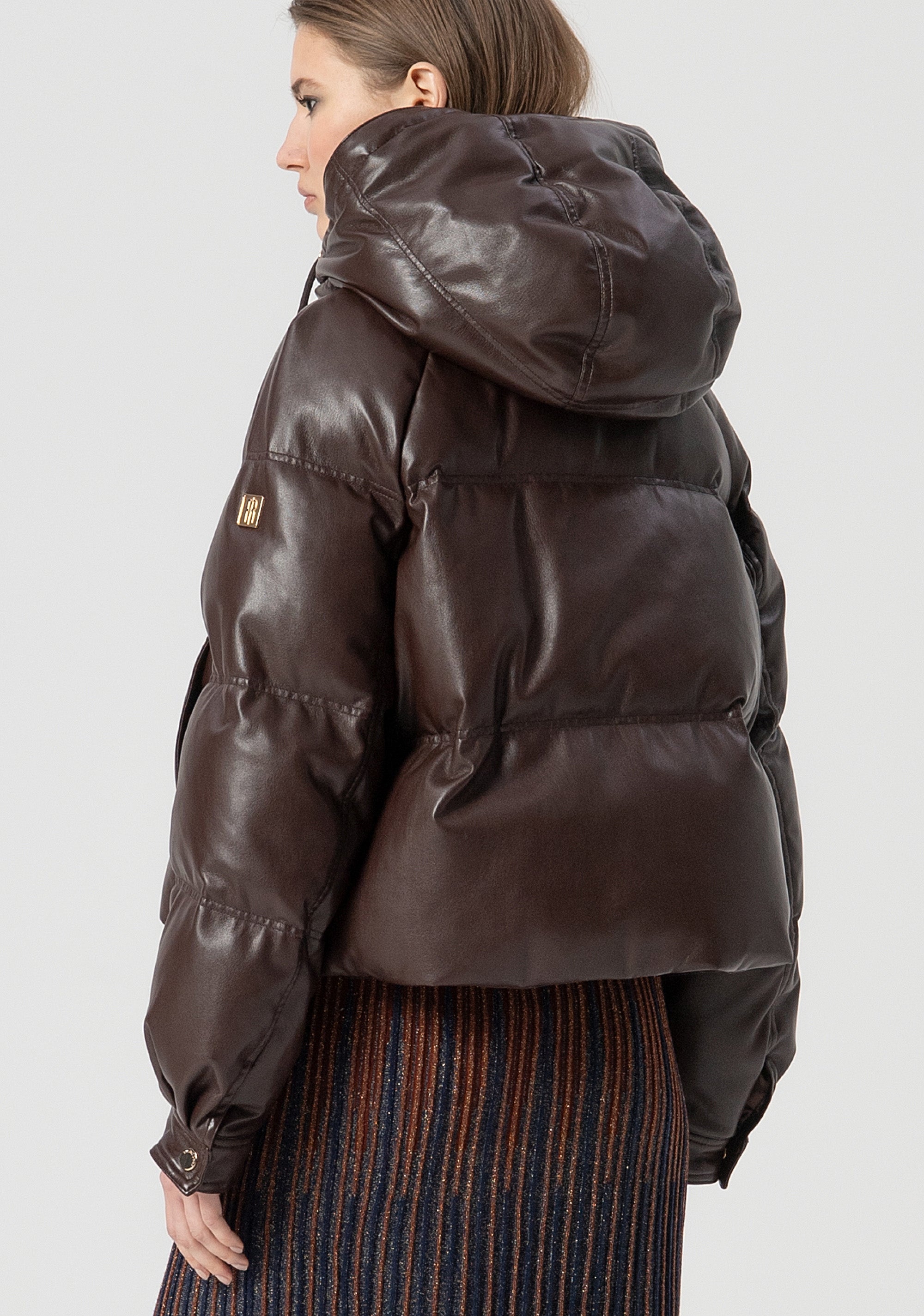 Padded jacket cropped with hood Fracomina FS25WC3002P41101-091-3