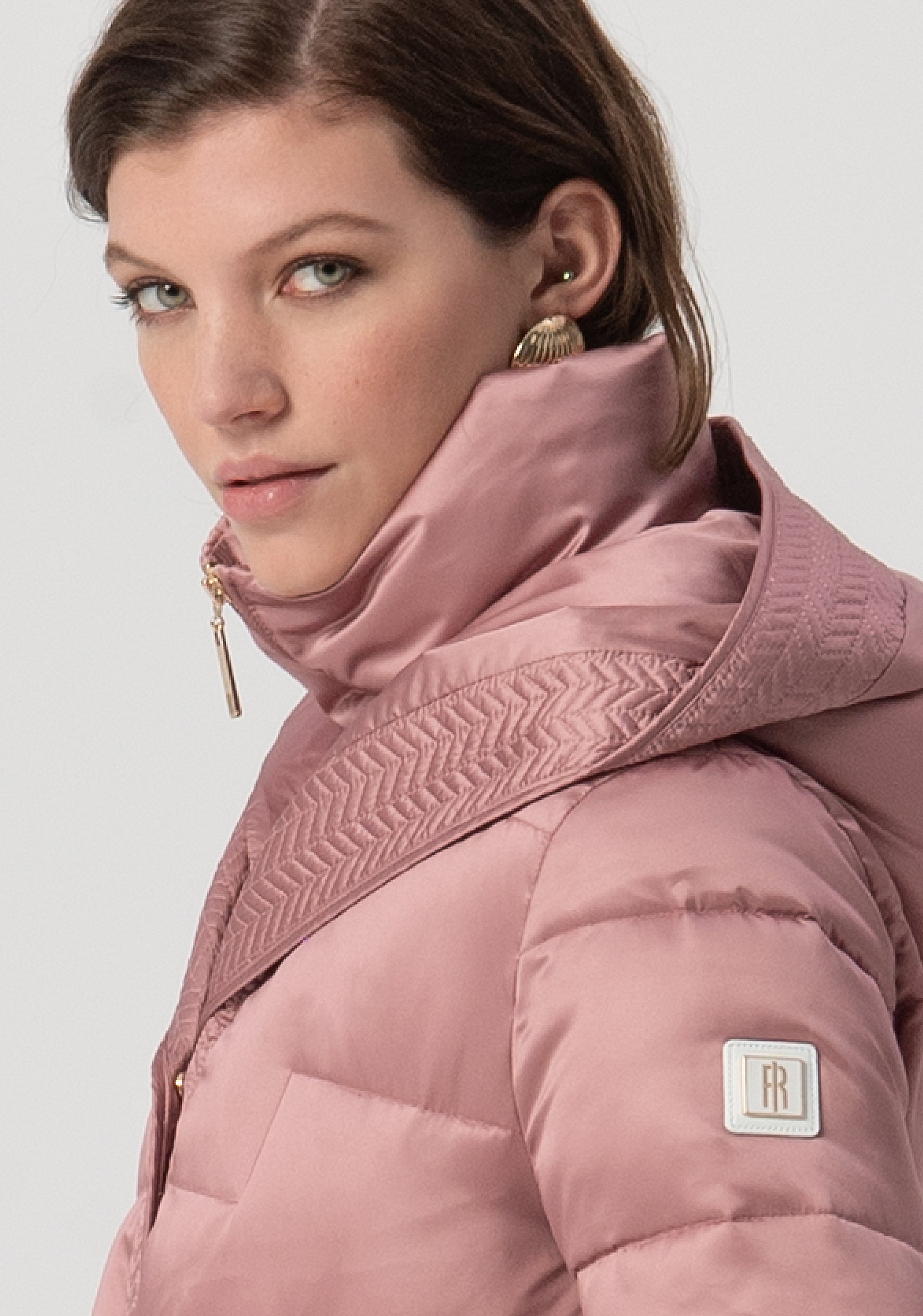 Padded jacket regular fit with hood Fracomina FS25WC3004O41201-238-2