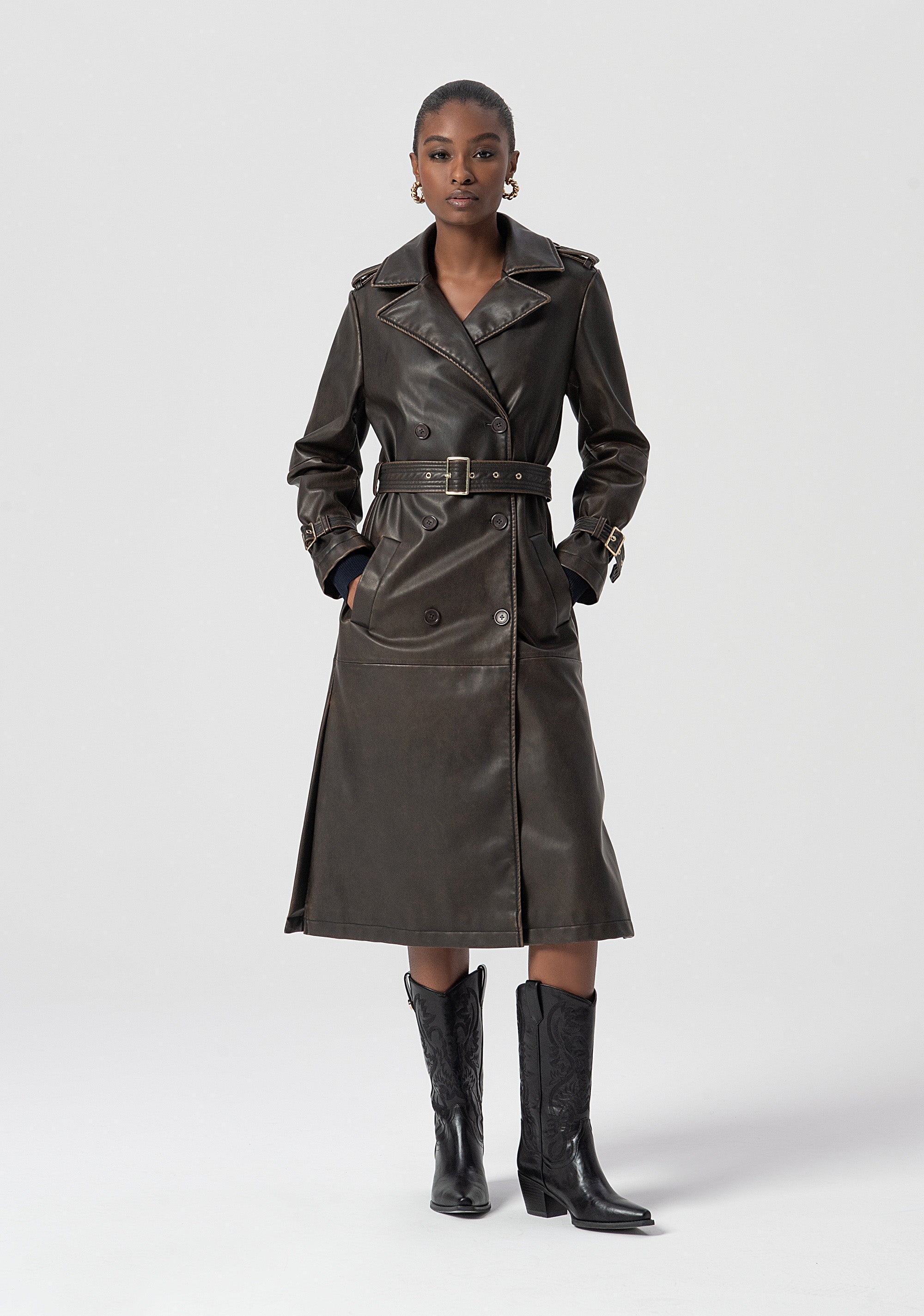 Long trench regular fit with belt Fracomina FS25WC7001P41101-397-1