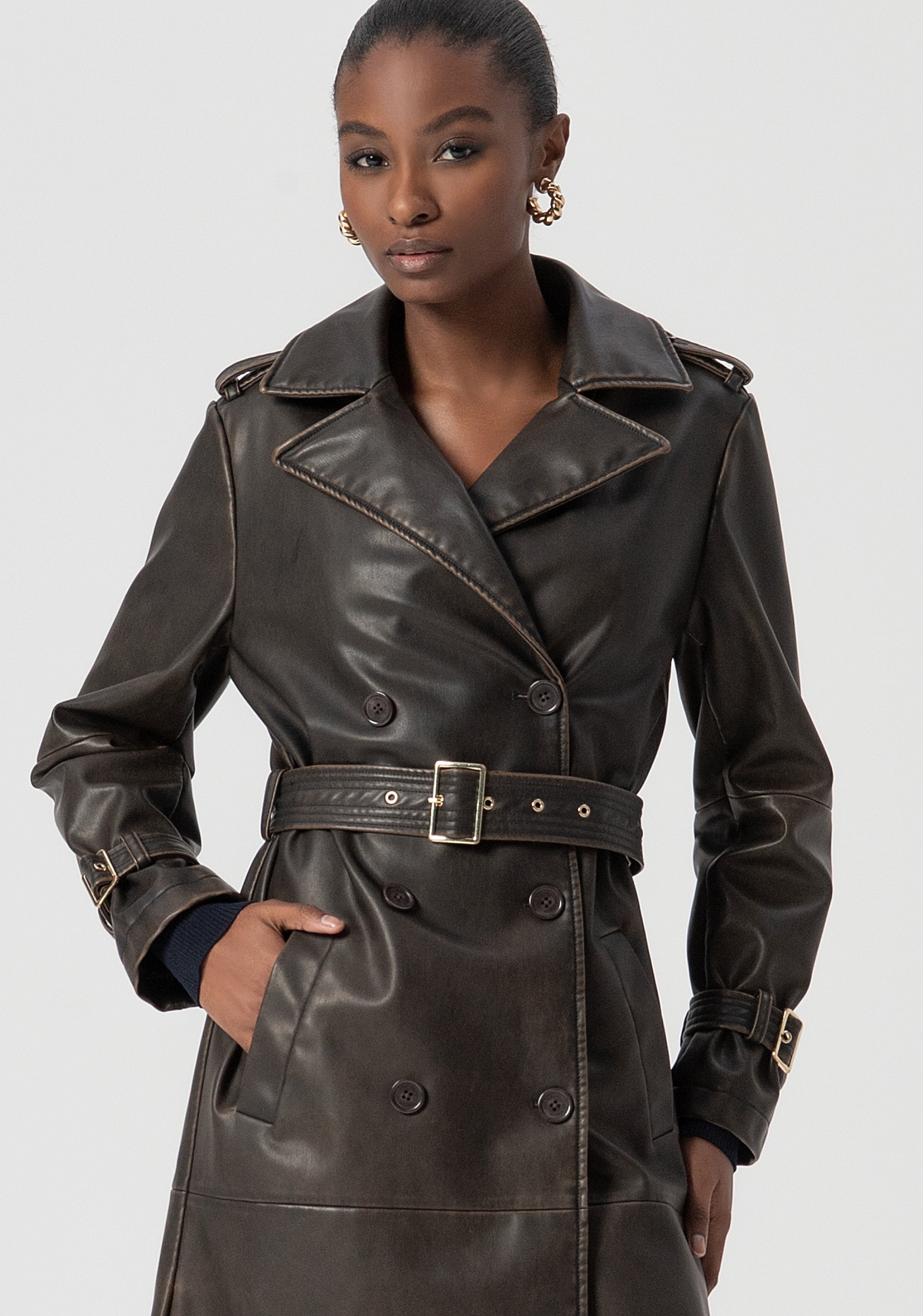 Long trench regular fit with belt Fracomina FS25WC7001P41101-397-2