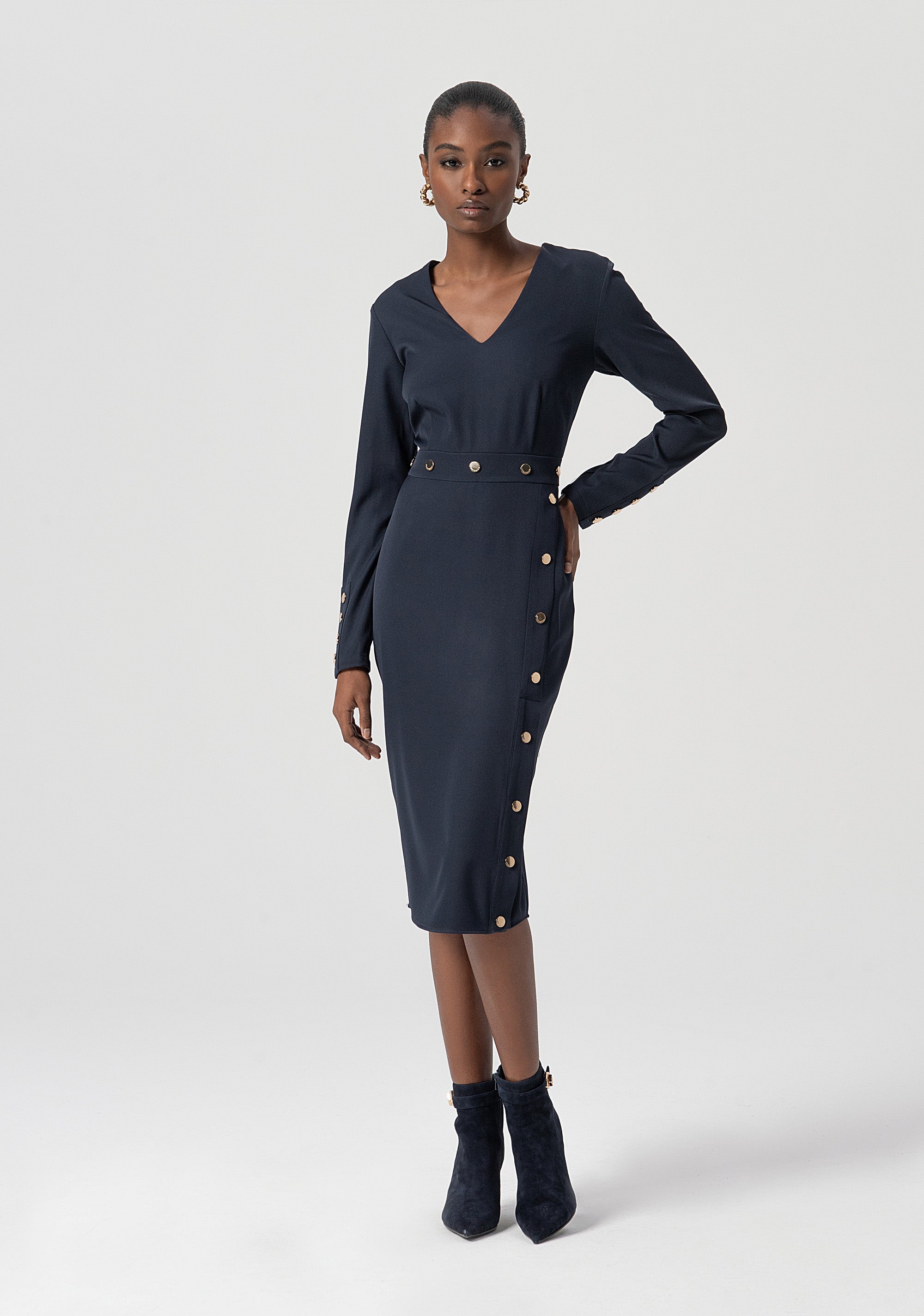 Dress slim fit middle dress made in stretch fabric Fracomina FS25WD2002W47601-064-1