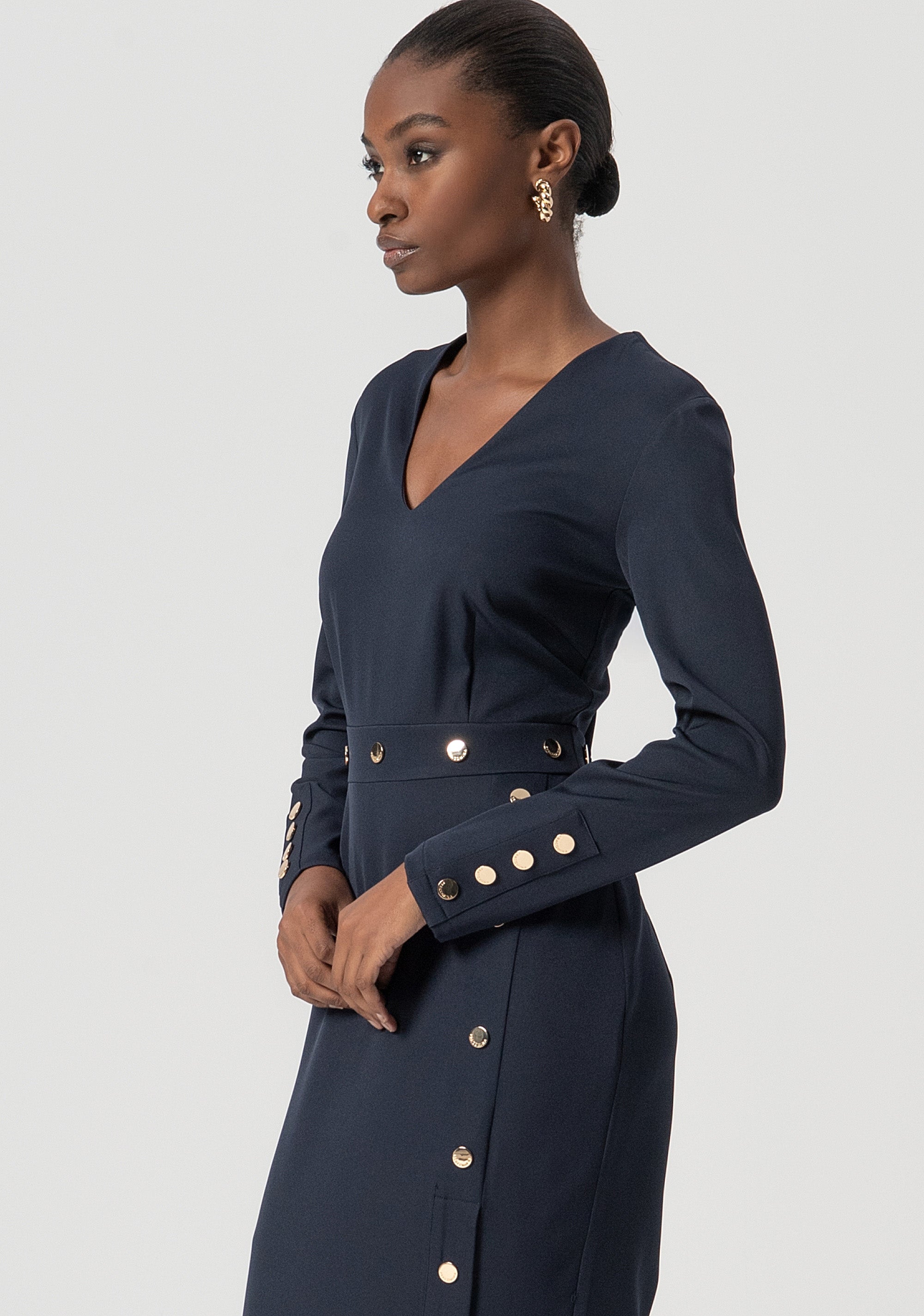 Dress slim fit middle dress made in stretch fabric Fracomina FS25WD2002W47601-064-2