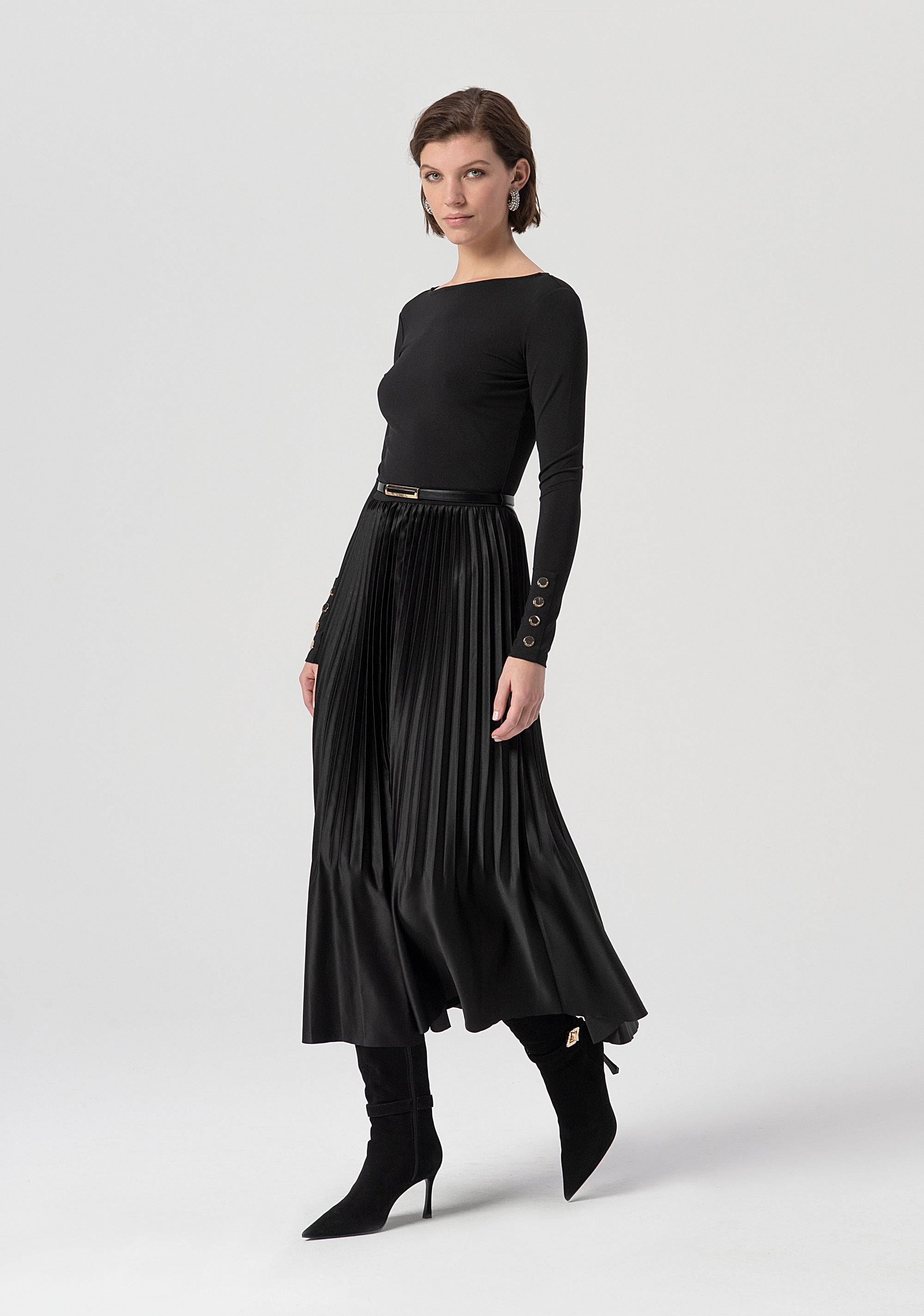 Long dress regular fit made in mixed fabric Fracomina FS25WD2003W411F9-053-1