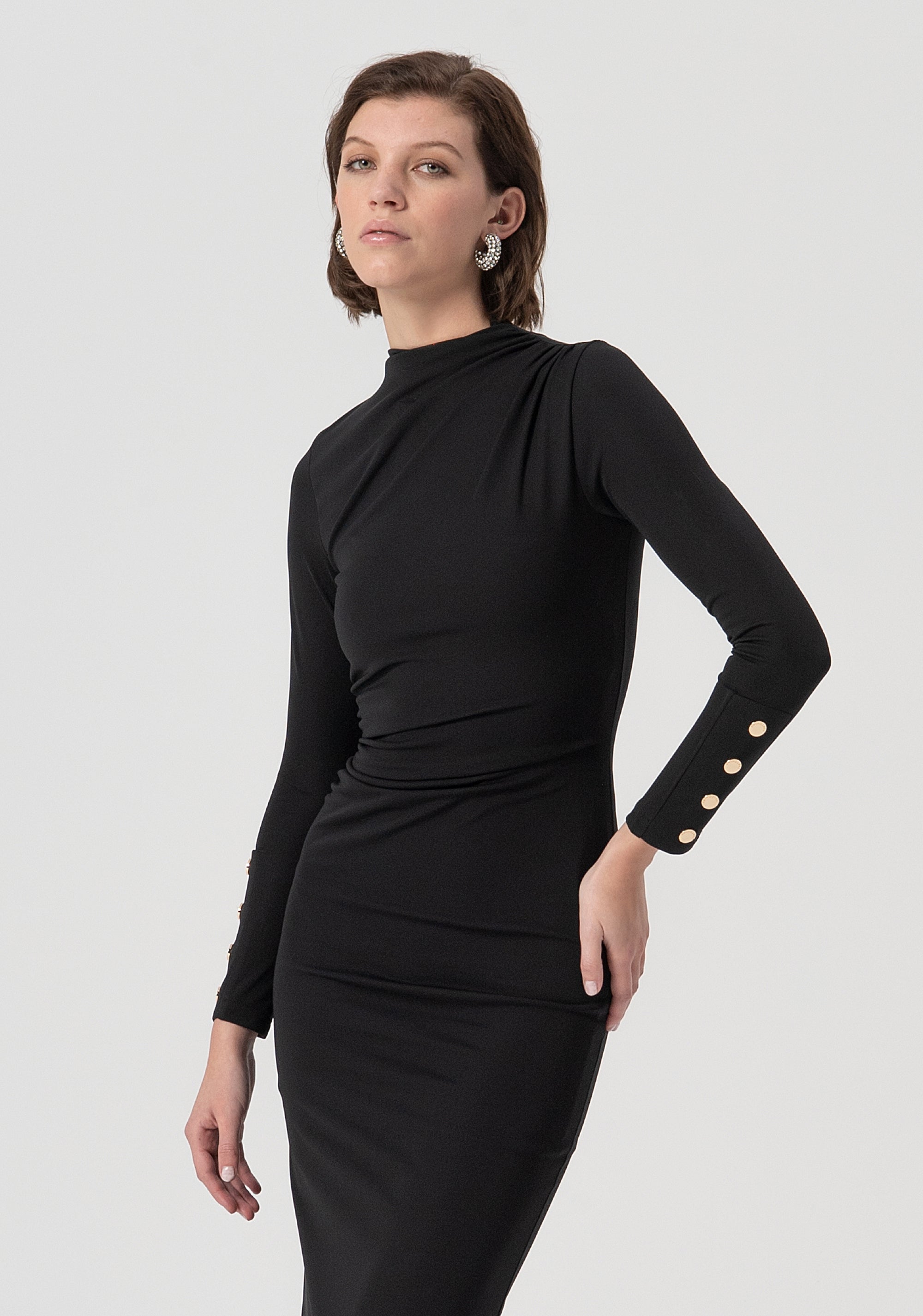 Dress slim fit middle length made in stretch fabric Fracomina FS25WD2007W62601-053-2