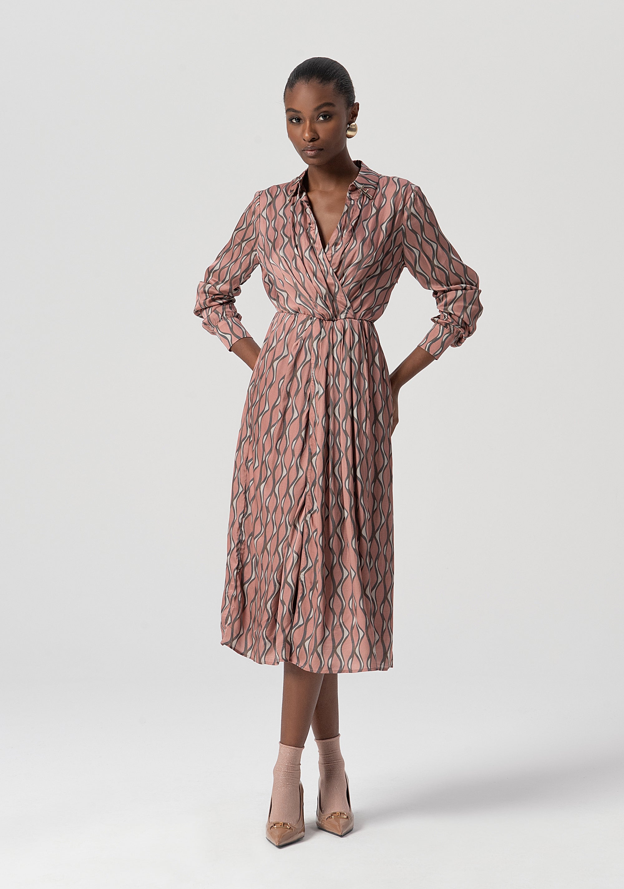 Dress regular fit middle length with conceptual pattern Fracomina FS25WD2011W651K5-238-1