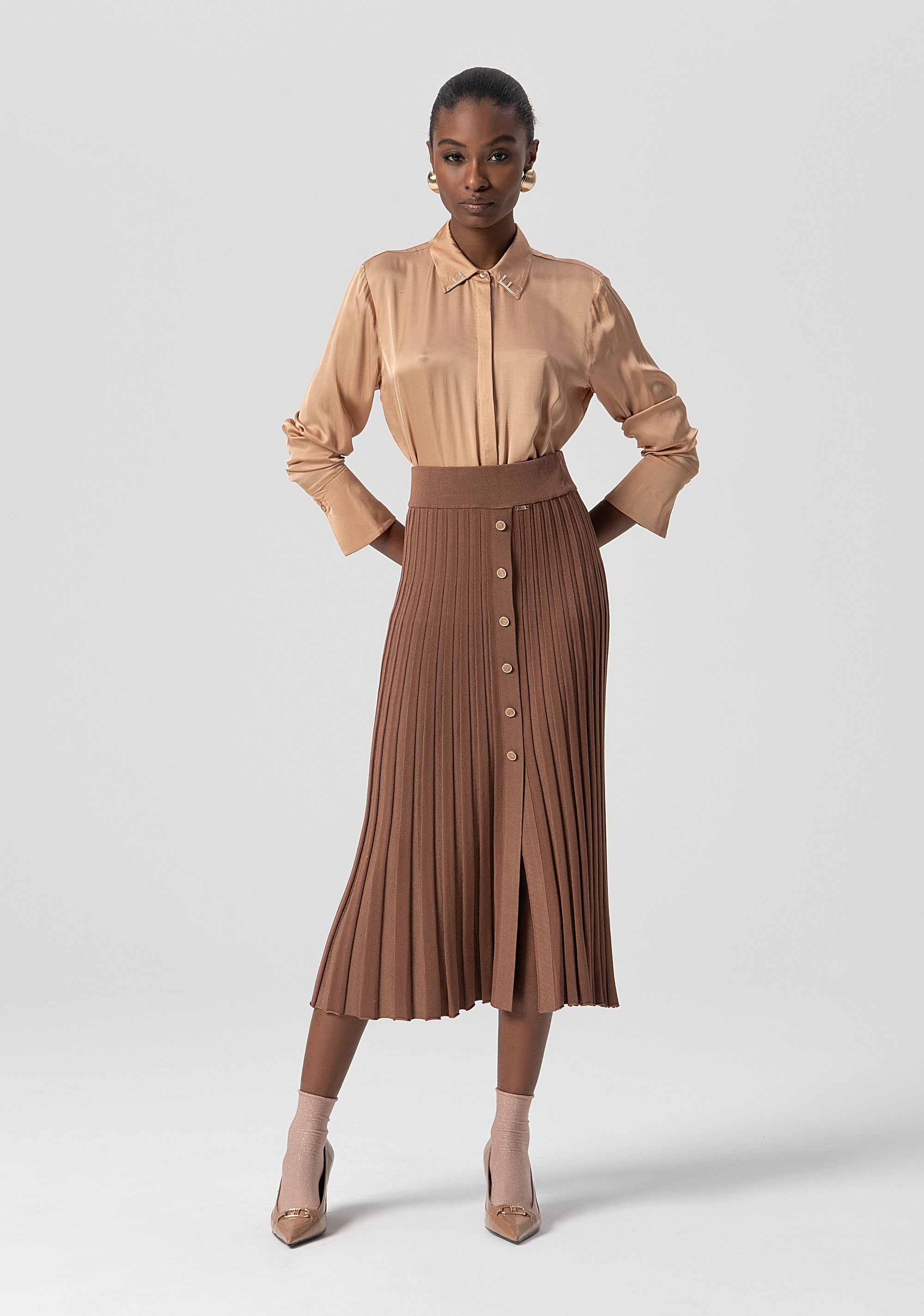 Knitted skirt flared middle length FS25WG4001K56101 FRACOMINA