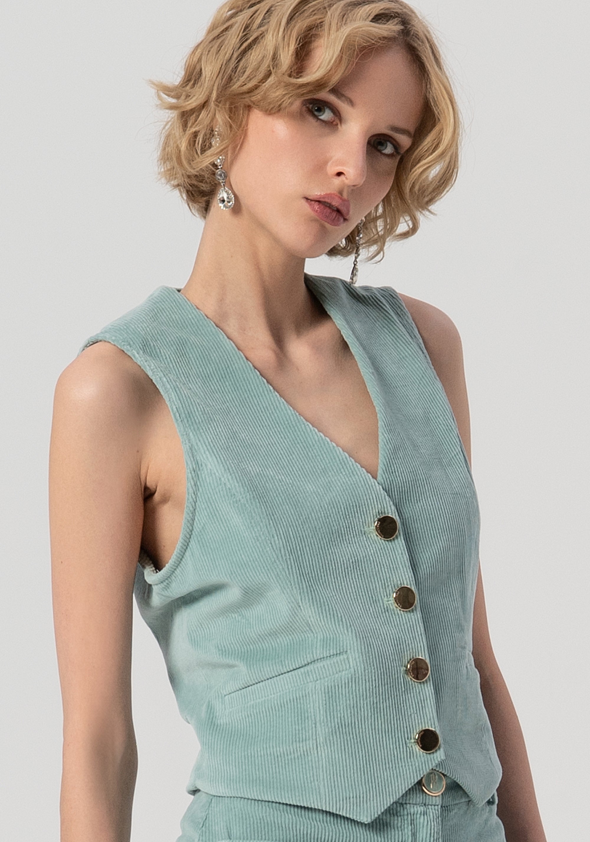 Gilet regular fit made in needlecord velvet Fracomina FS25WJ5003W59401-806-2