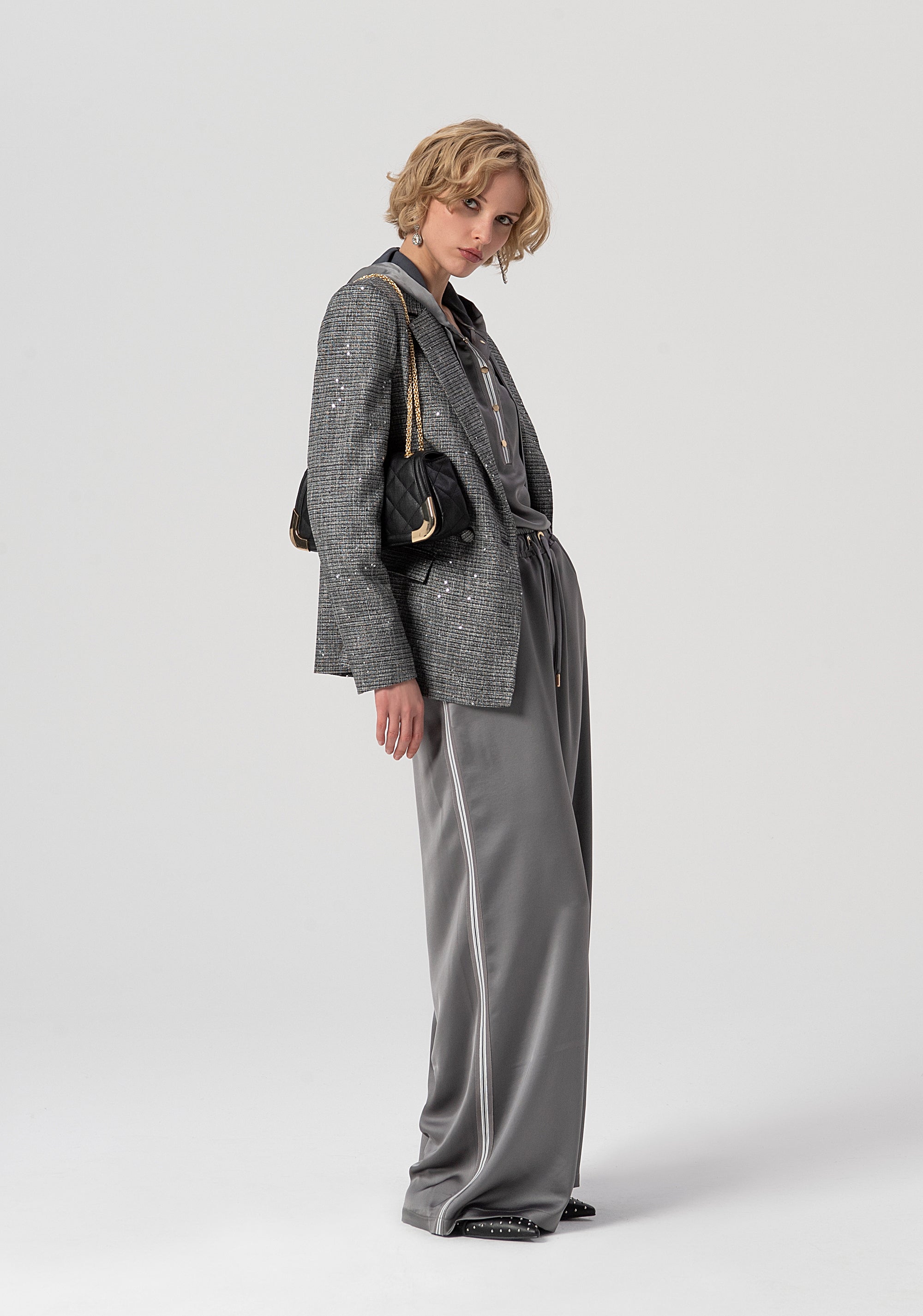 Blouse regular fit made in satin with hood Fracomina FS25WT1002W47001-156-4