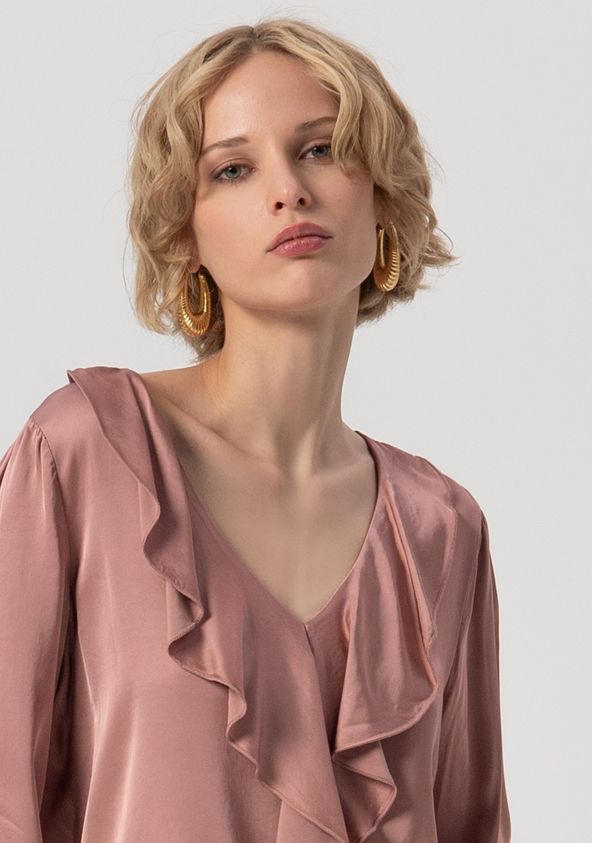 Blouse regular fit made in satin Fracomina FS25WT1005W45101-238-2