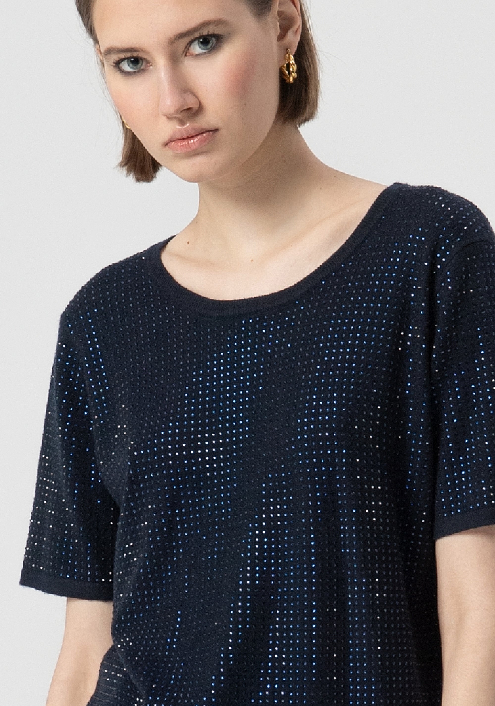 T-shirt regular fit with strasses Fracomina FS25WT3004K50201-064-2