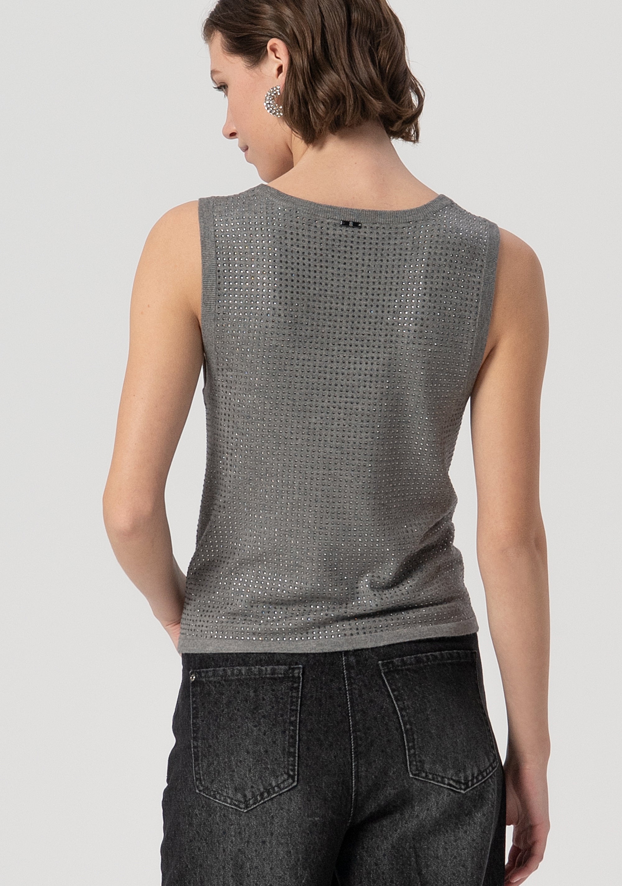 Tank top with strasses Fracomina FS25WT4001K50201-156-3