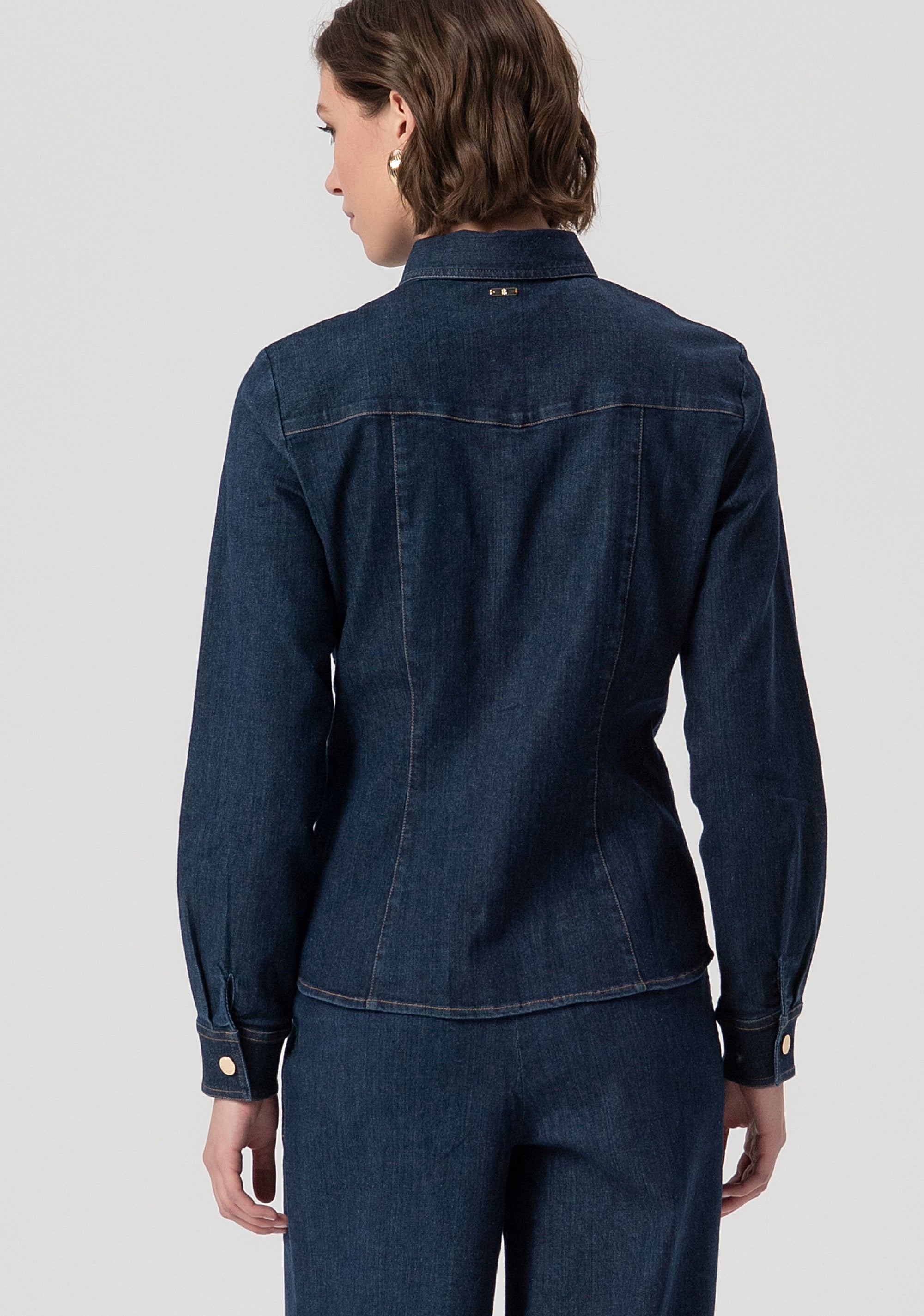 Shirt slim fit made in denim with middle wash Fracomina FS25WT6004W78201-064-3